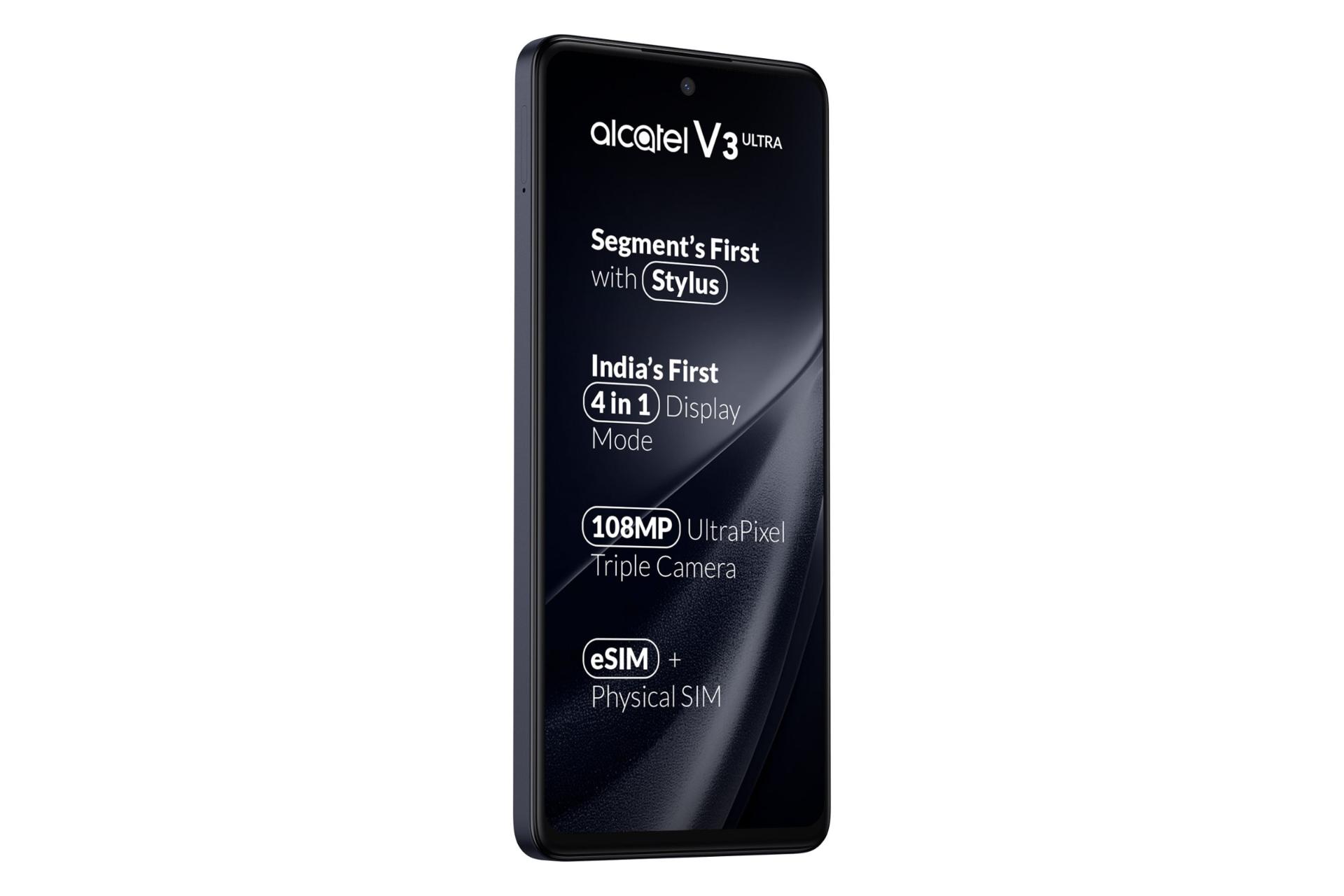پنل جلو و صفحه نمایش گوشی موبایل آلکاتل V3 اولترا خاکستری تیره / alcatel V3 Ultra