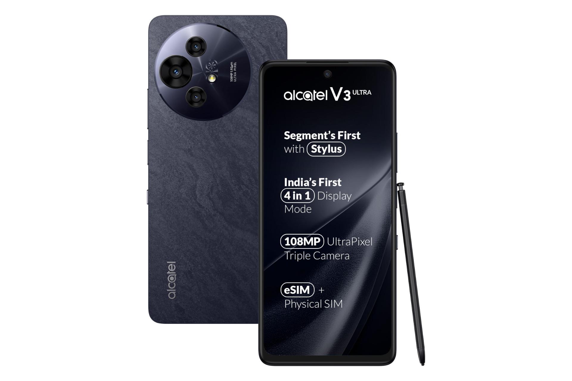 پنل جلو و پشت گوشی موبایل آلکاتل V3 اولترا خاکستری تیره / alcatel V3 Ultra