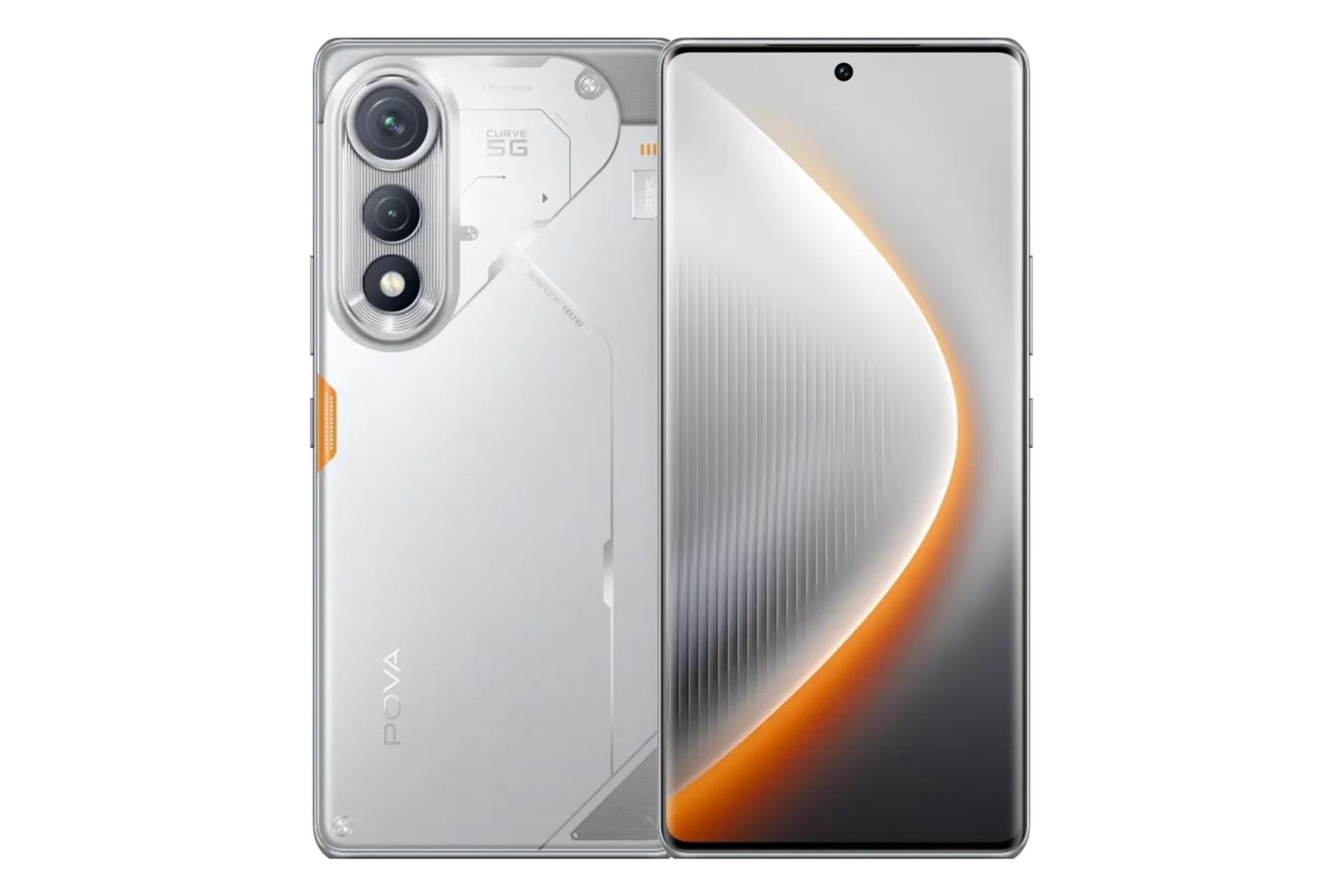 پنل جلو و پشت گوشی موبایل تکنو Tecno Pova Curve نقره ای