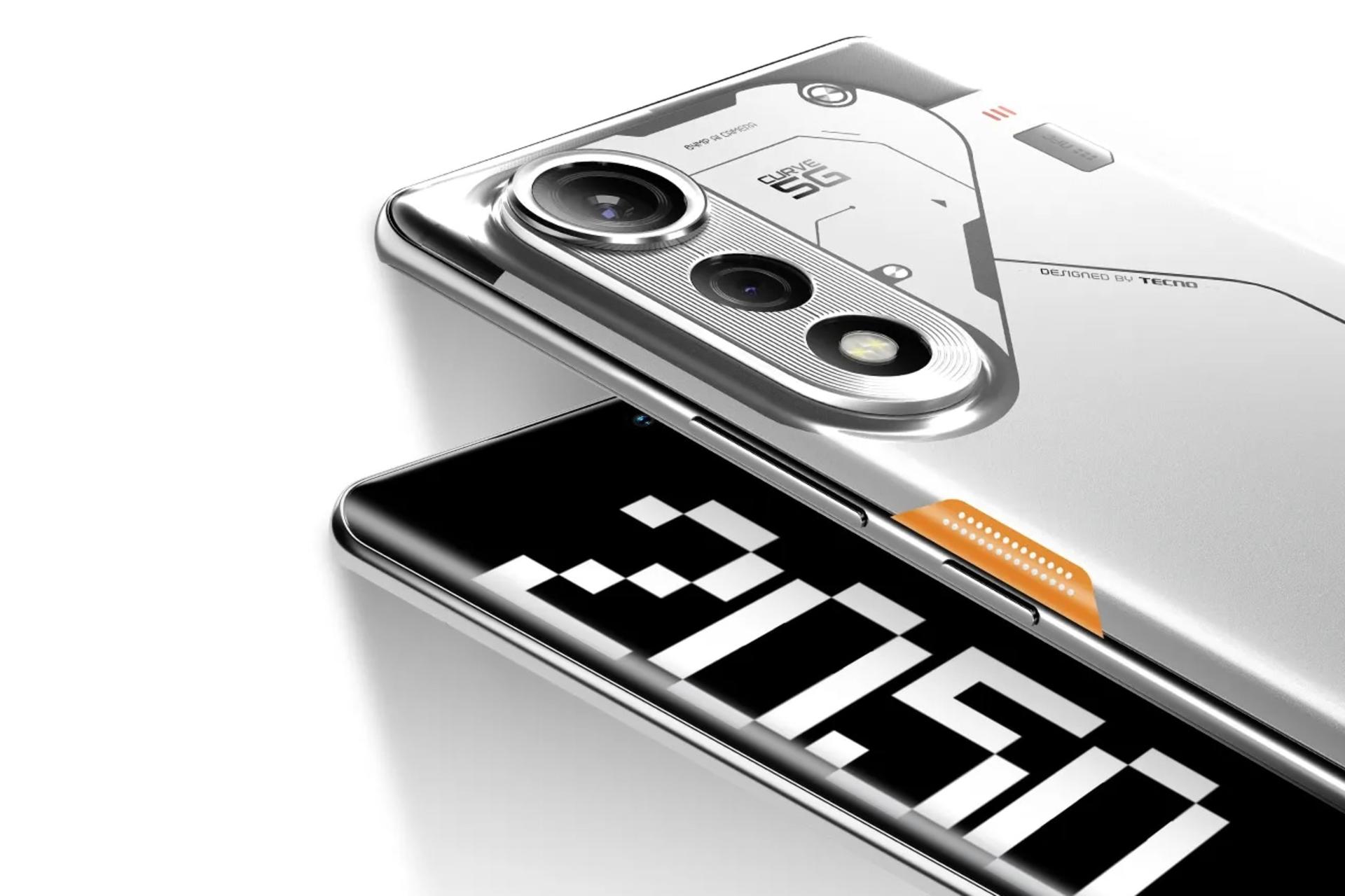 چینش دوربین گوشی موبایل تکنو Tecno Pova Curve نقره ای