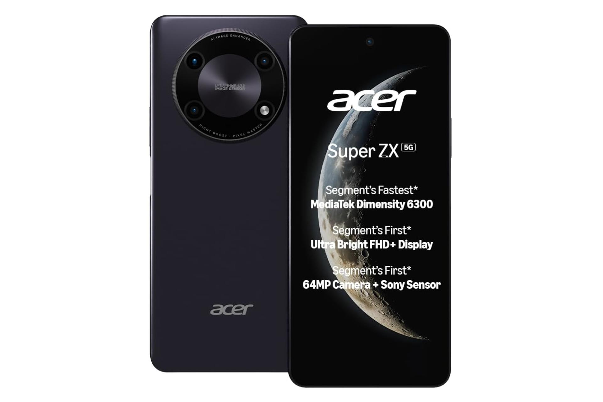 پنل جلو و پشت گوشی موبایل ایسر Acer Super ZX سرمه ای تیره