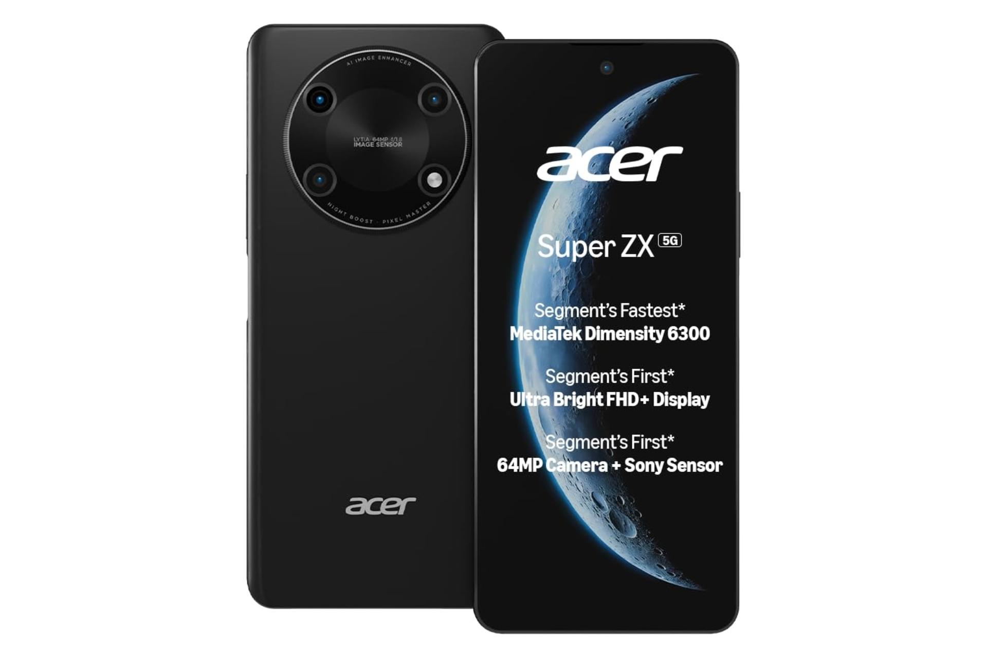 پنل جلو و پشت گوشی موبایل ایسر Acer Super ZX مشکی
