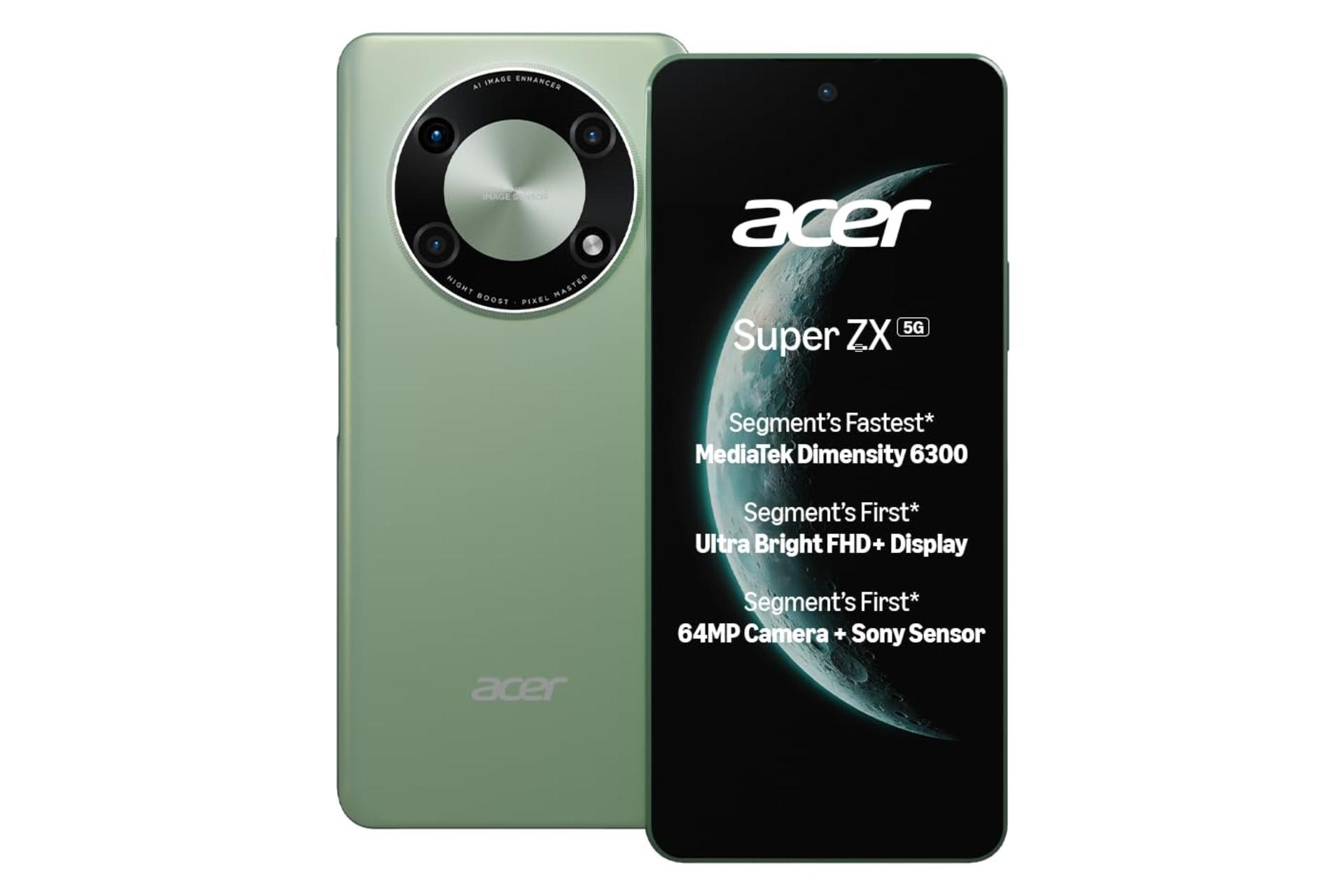 پنل جلو و پشت گوشی موبایل ایسر Acer Super ZX سبز