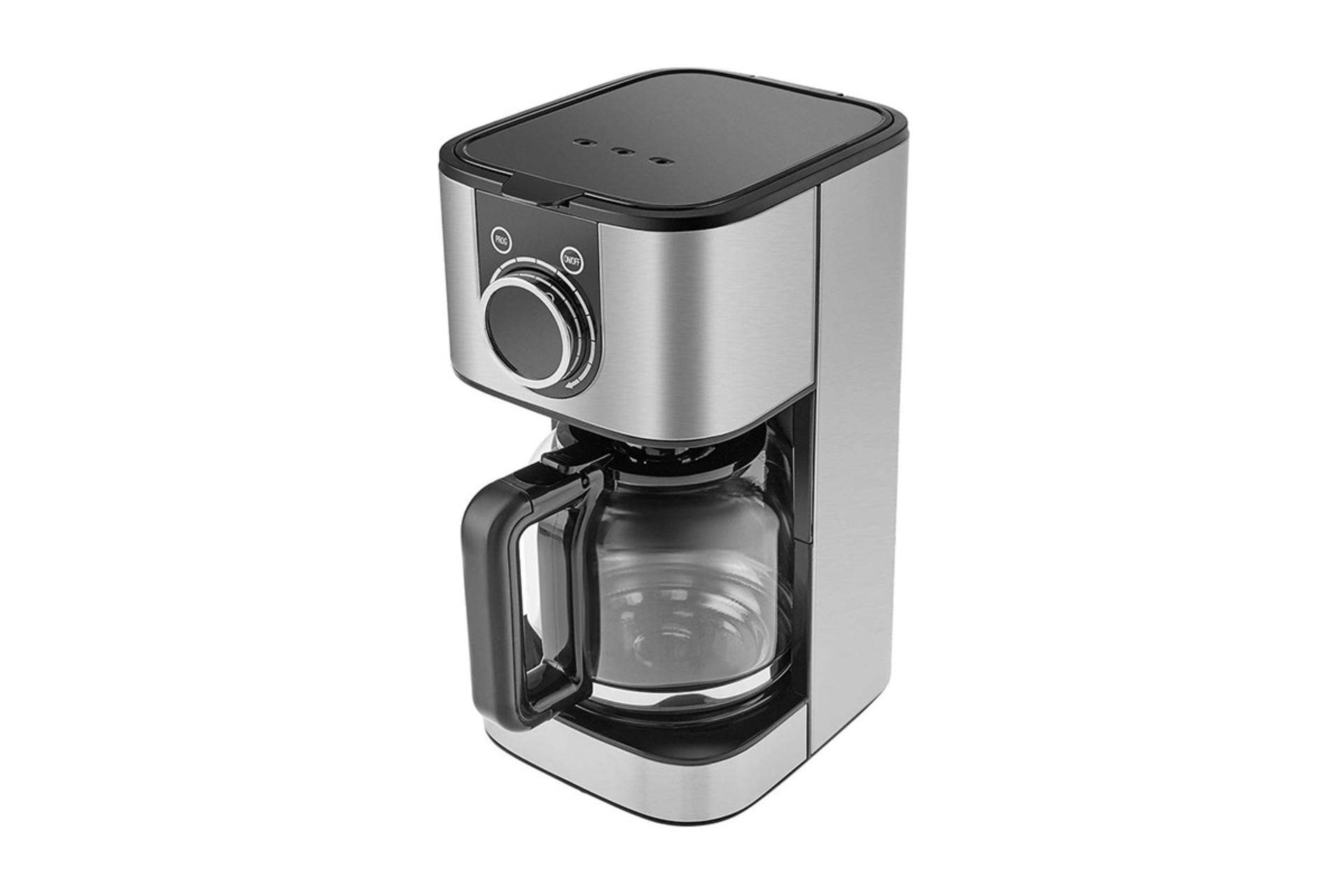 قهوه ساز کاراجا Karaca 2303 INOX XL رنگ نقره ای نمای جلو و بالا