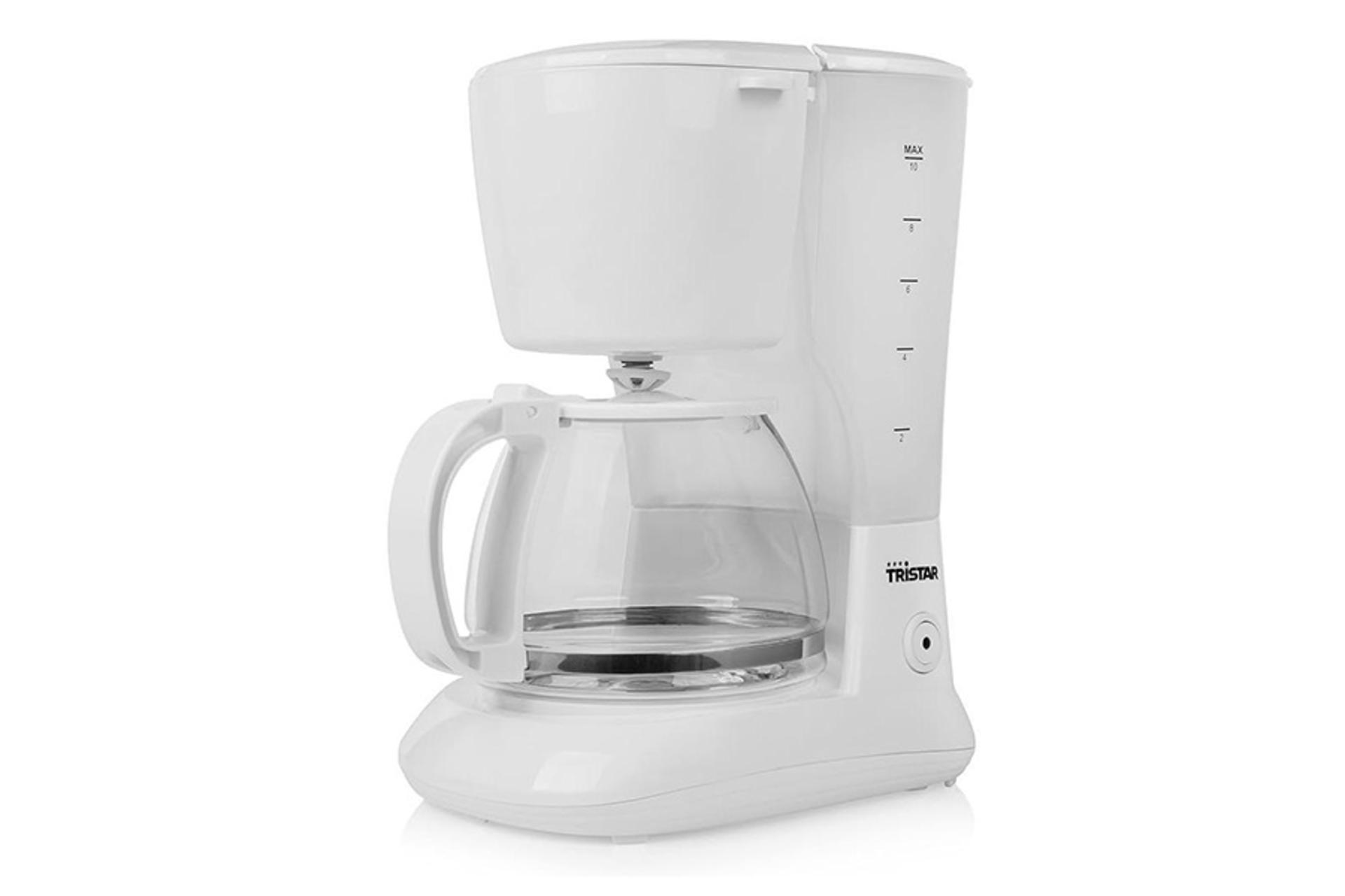 قهوه ساز فلر Feller CM 60 رنگ سفید نمای جلو و جانبی