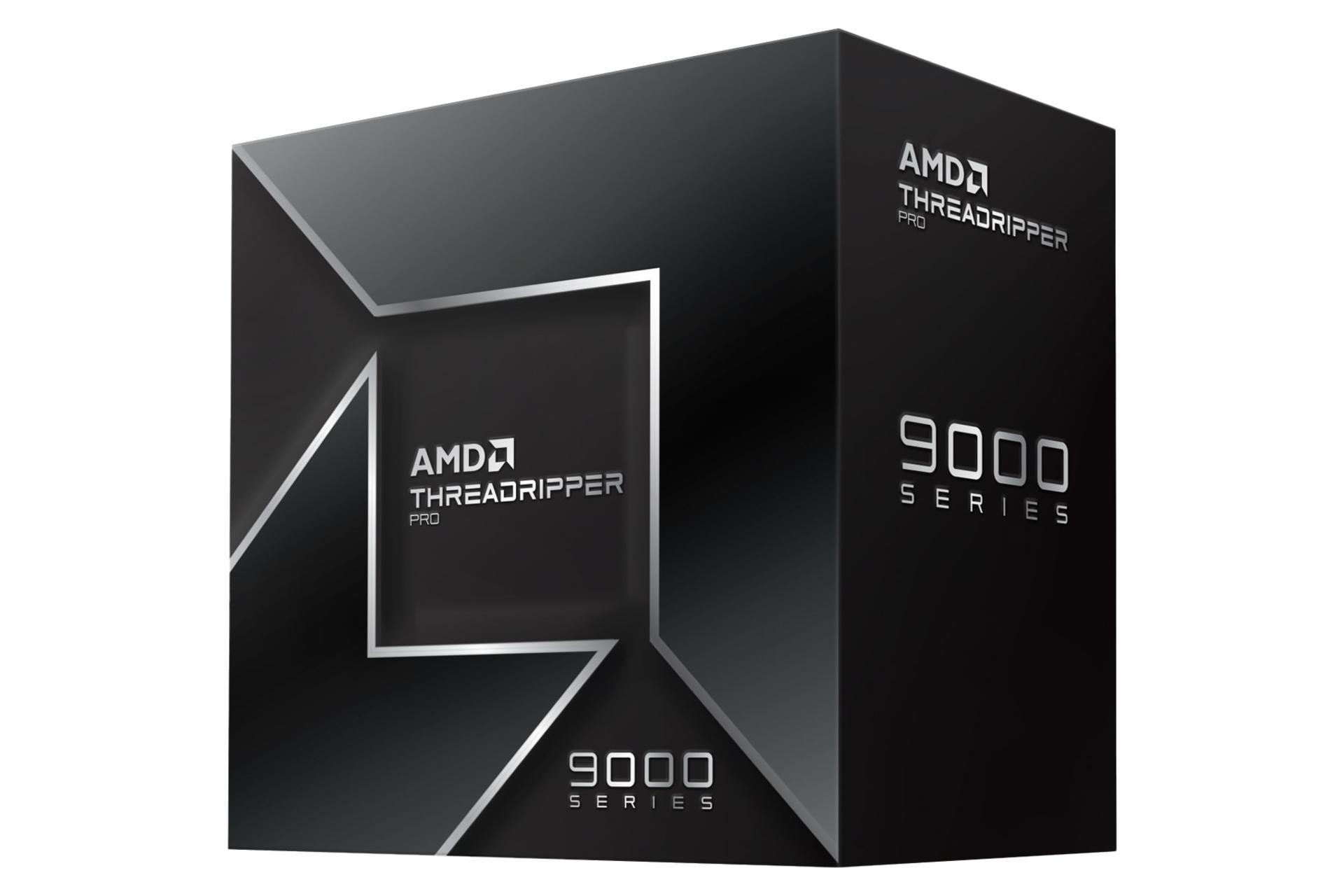 جعبه پردازنده AMD رایزن تردریپر پرو سری 9000 / AMD Ryzen Threadripper PRO 9000 Series با نمایش لبه سمت راست