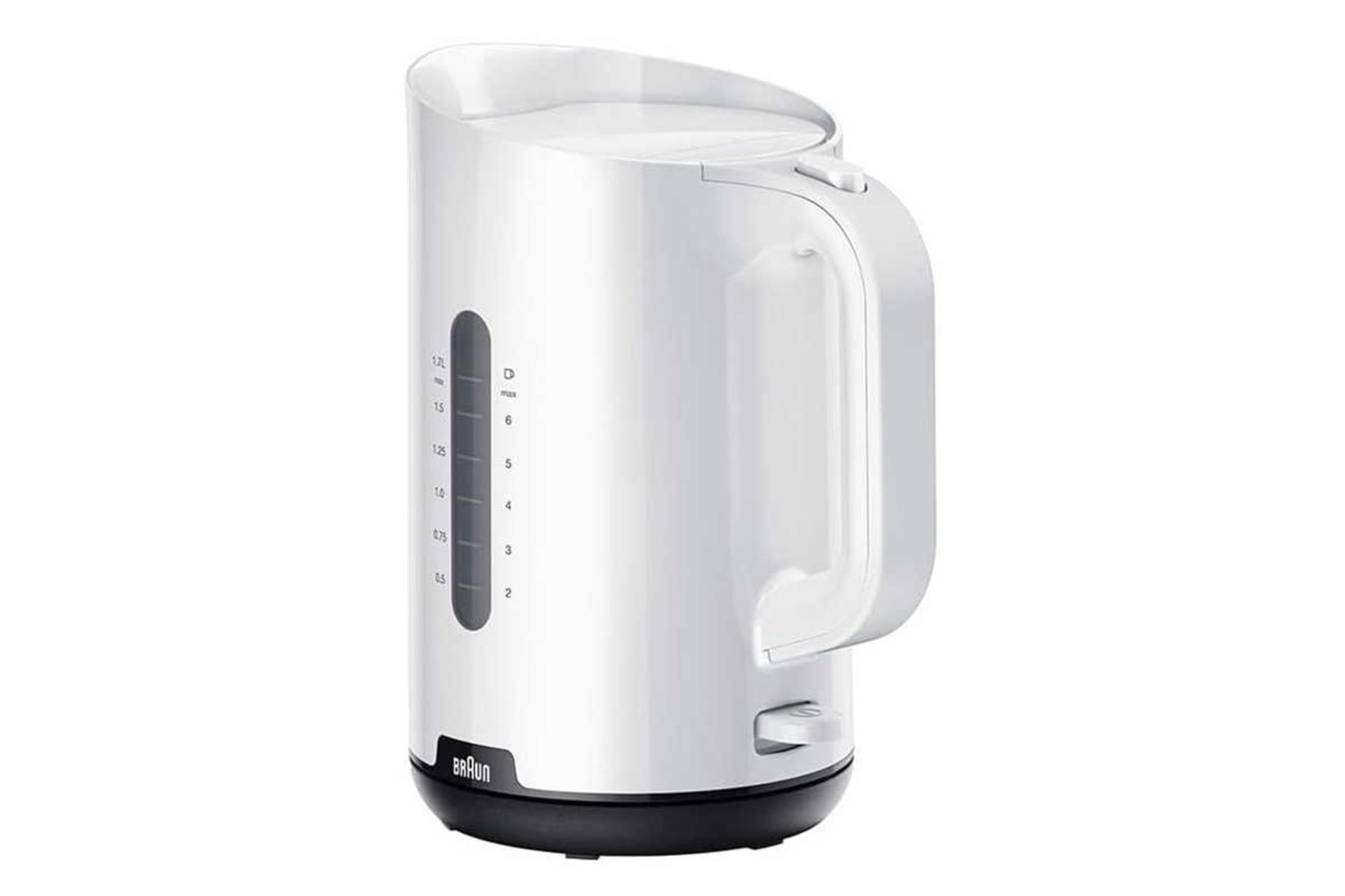 نمای سمت راست کتری برقی براون WK 1100 رنگ سفید