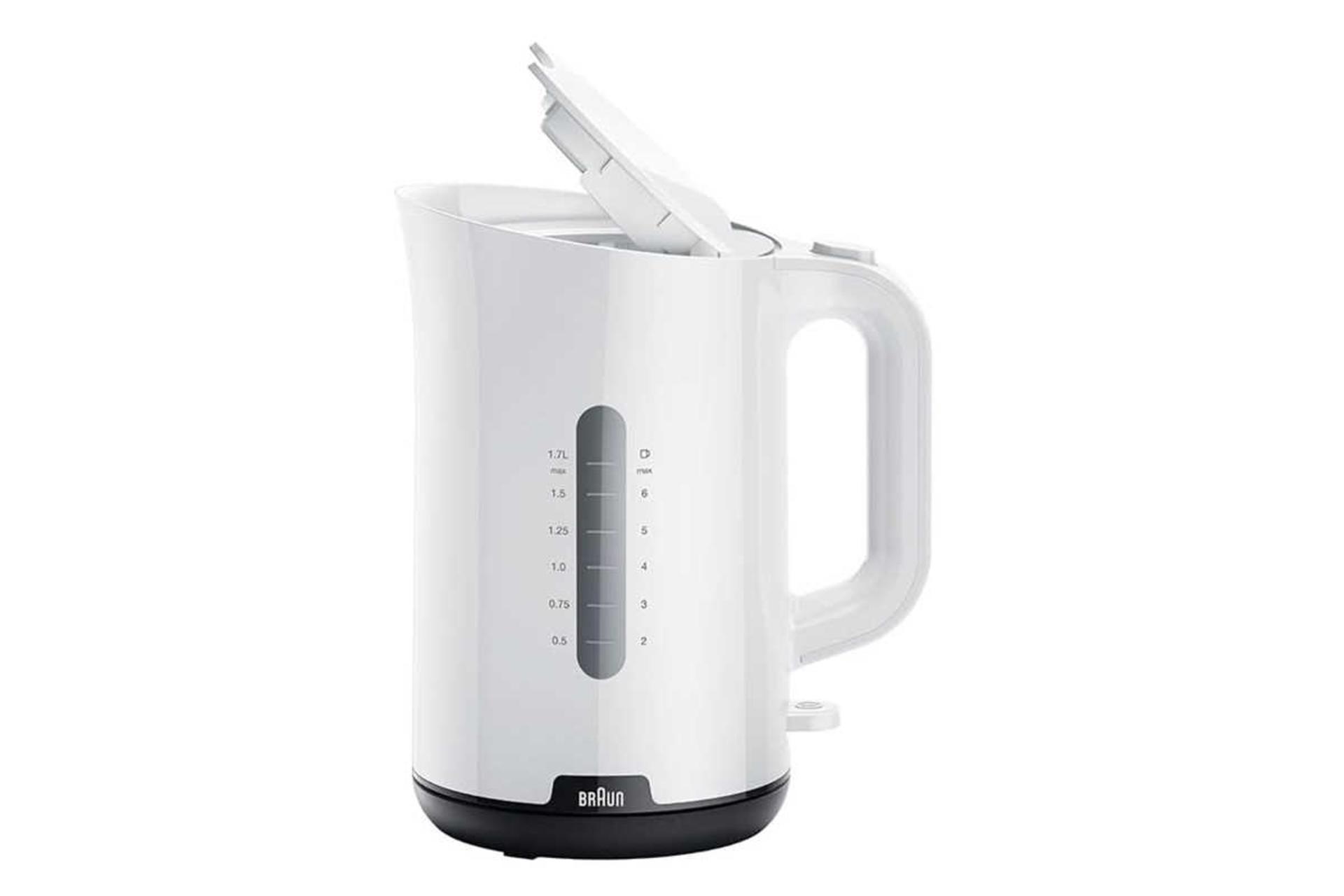 نمای جلوی کتری برقی براون WK 1100 رنگ سفید