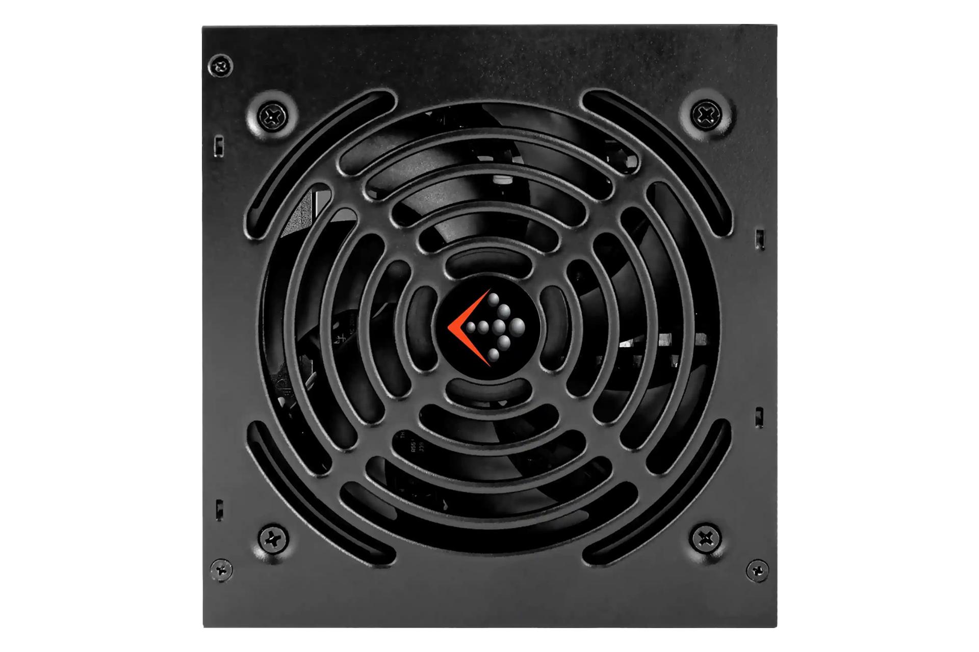 نمای پنل زیر پاور کامپیوتر فاطر FP-W700 با توان 700 وات با نمایش لوگو و فن