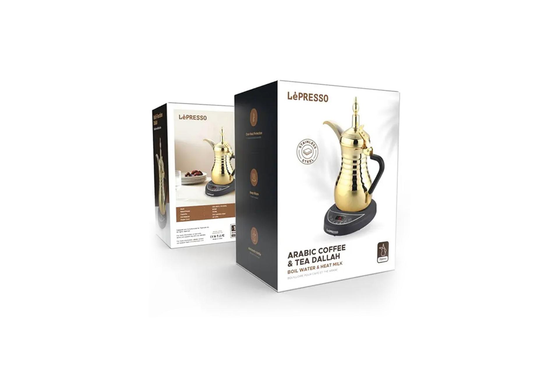 قهوه ساز لپرسو LePresso Dual Pot رنگ طلایی جعبه و بسته بندی