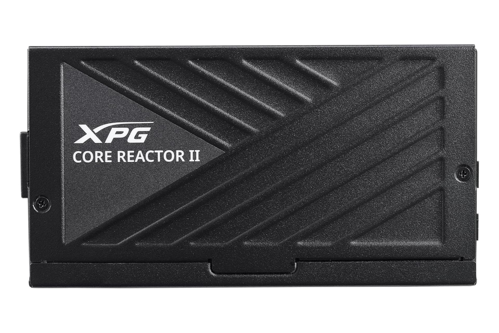 نمای پنل کناری پاور کامپیوتر ای دیتا XPG CORE REACTOR II با توان 1200 وات با نمایش لوگو