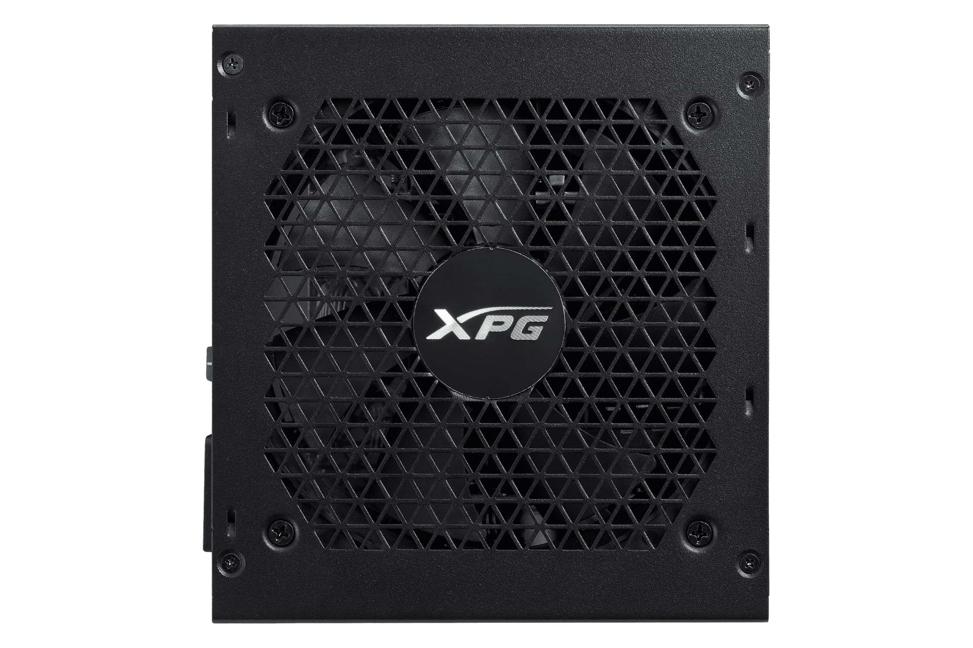 نمای پنل زیر پاور کامپیوتر ای دیتا XPG KYBER با نمایش لوگو و فن