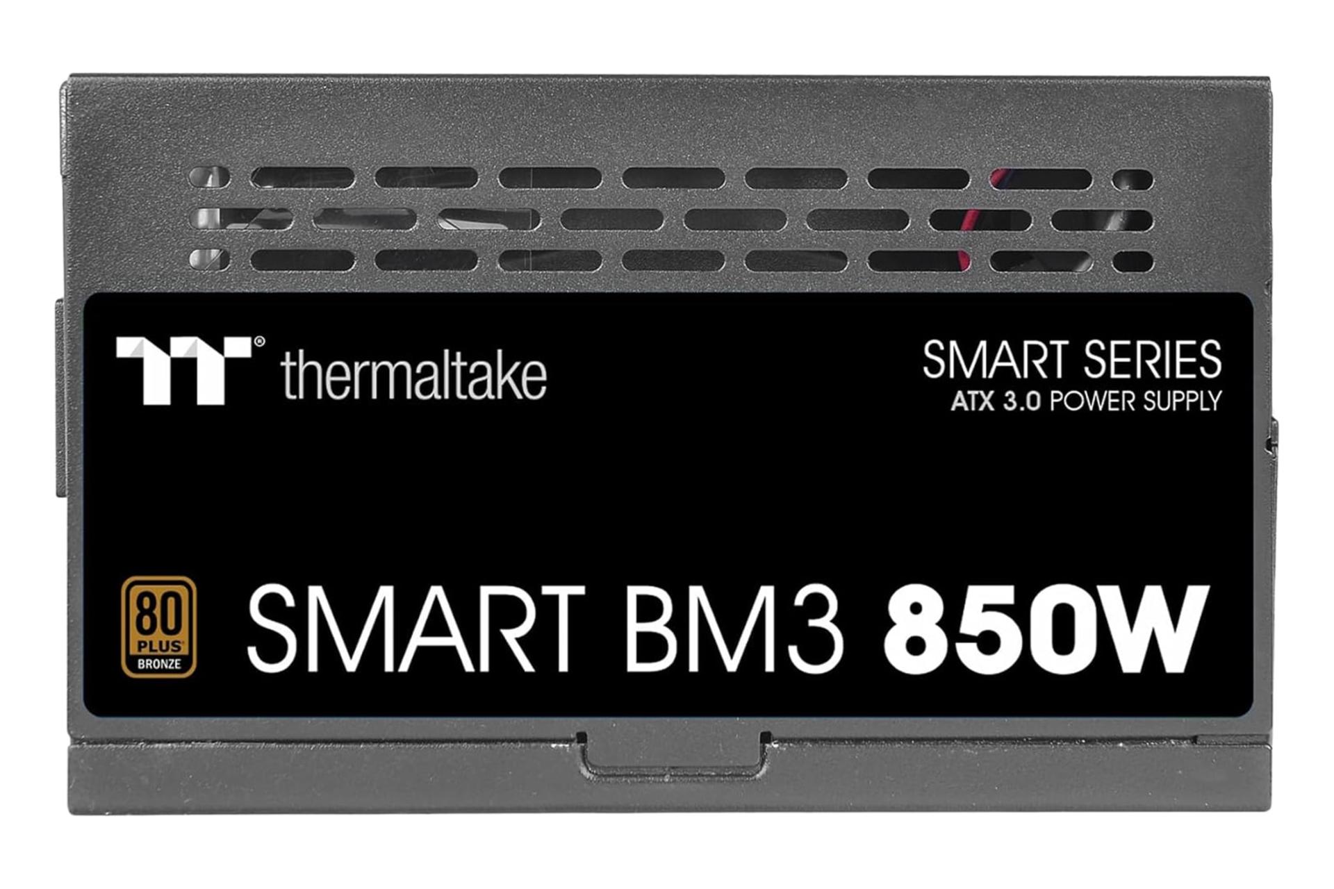 نمای پنل کناری پاور کامپیوتر ترمالتیک Smart BM3 با توان 850 وات با نمایش لوگو