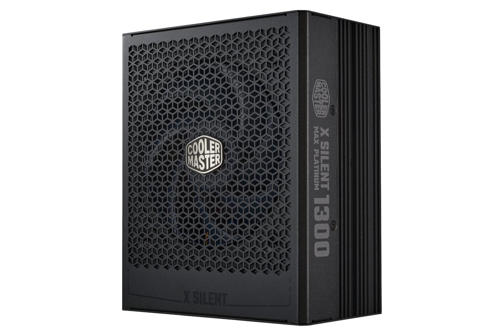 نمای نیمرخ پاور کامپیوتر کولر مستر X Silent MAX Platinum 1300 با توان 1300 وات با نمایش پنل کناری و پایین