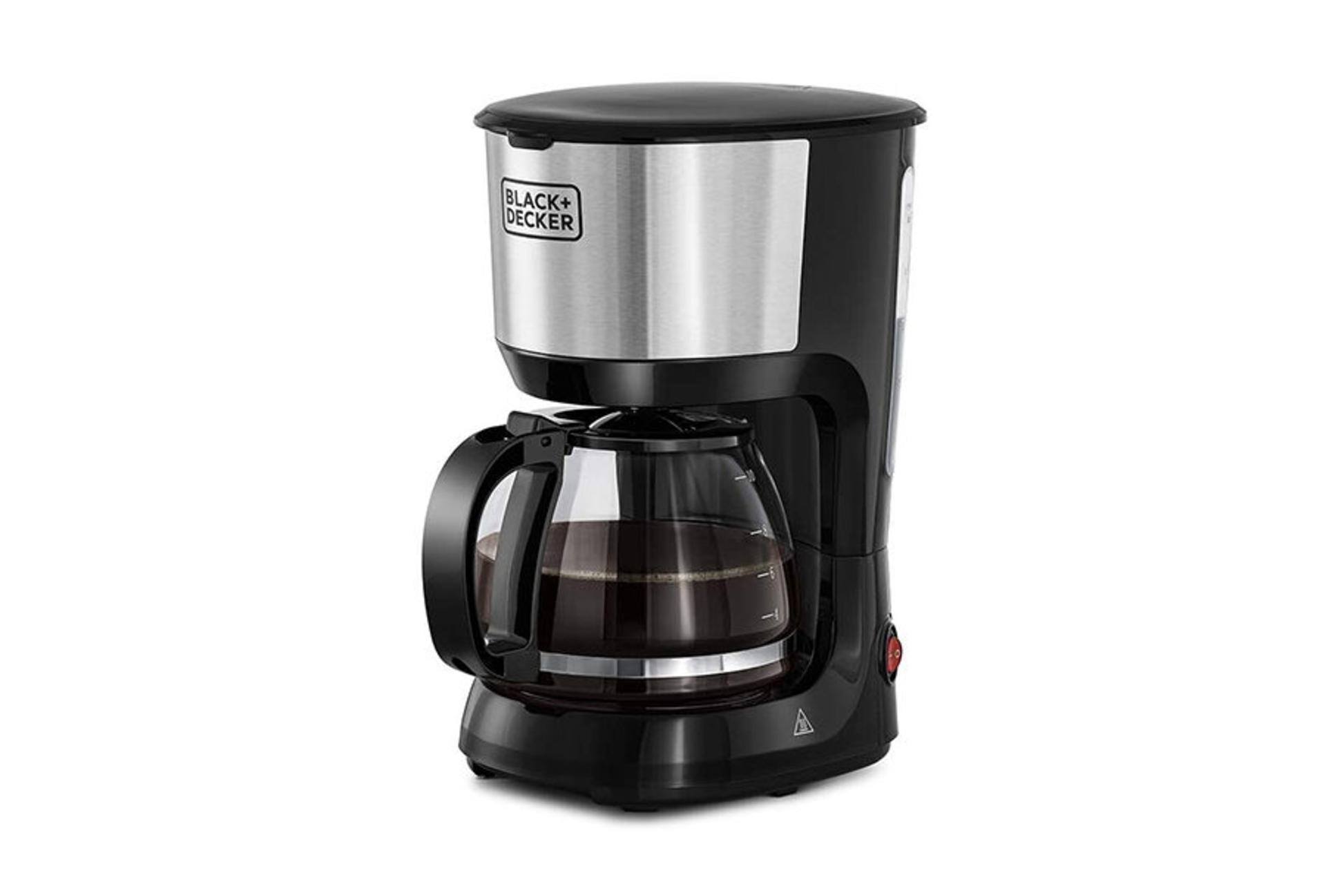 قهوه ساز بلک اند دکر BLACK+DECKER DCM750S-B5 نمای جلو و جانبی