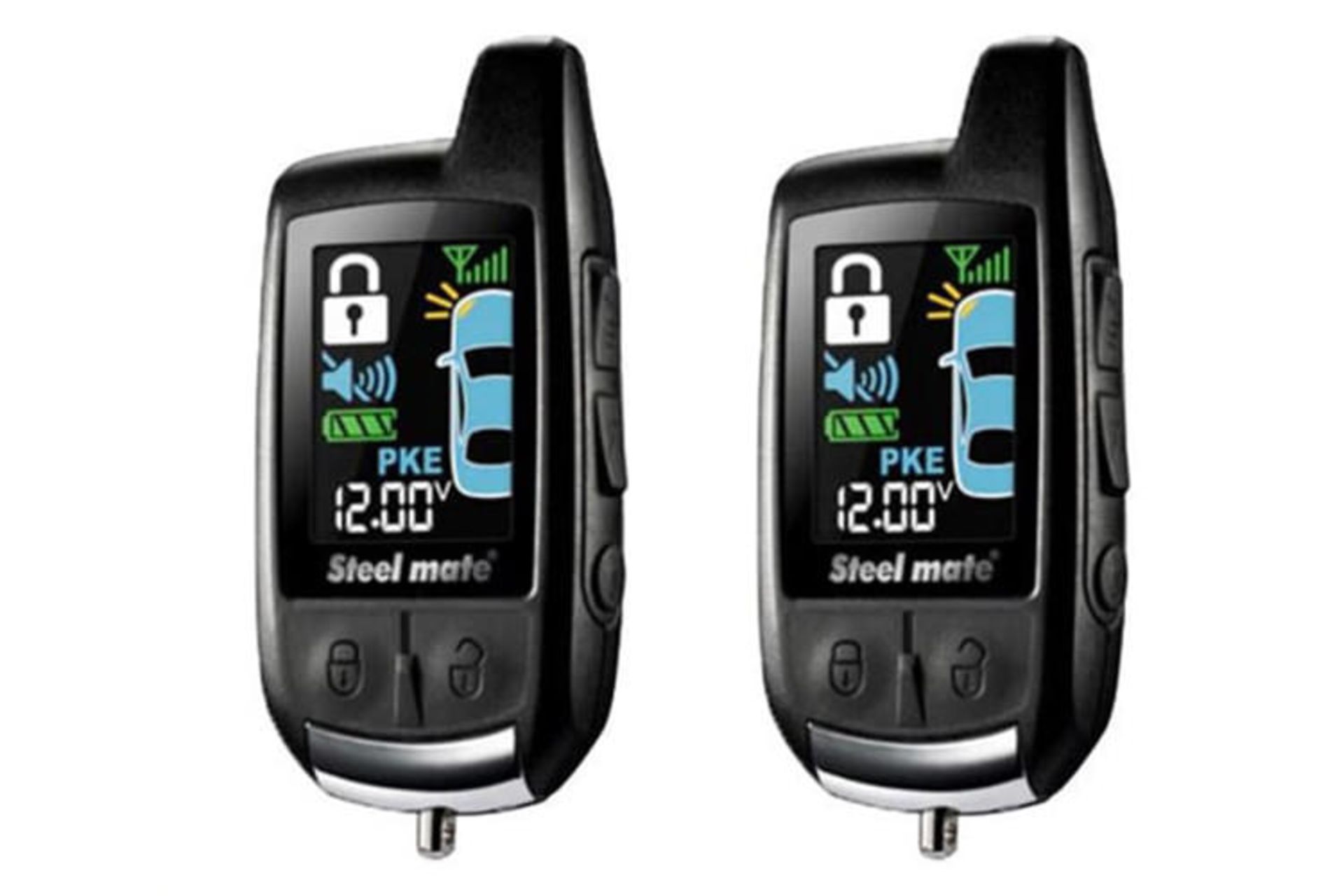 دزدگیر خودرو استیل میت Steel Mate 888E نمای جلو ریموت اصلی و یدک