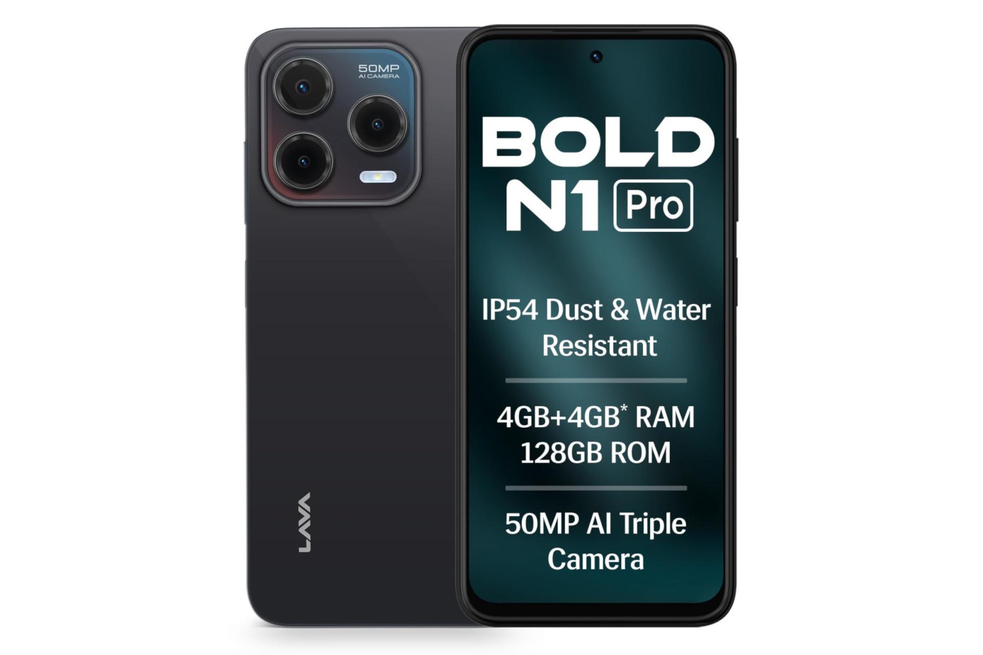 پنل جلو و پشت گوشی موبایل Bold N1 پرو لاوا مشکی / Lava Bold N1 Pro