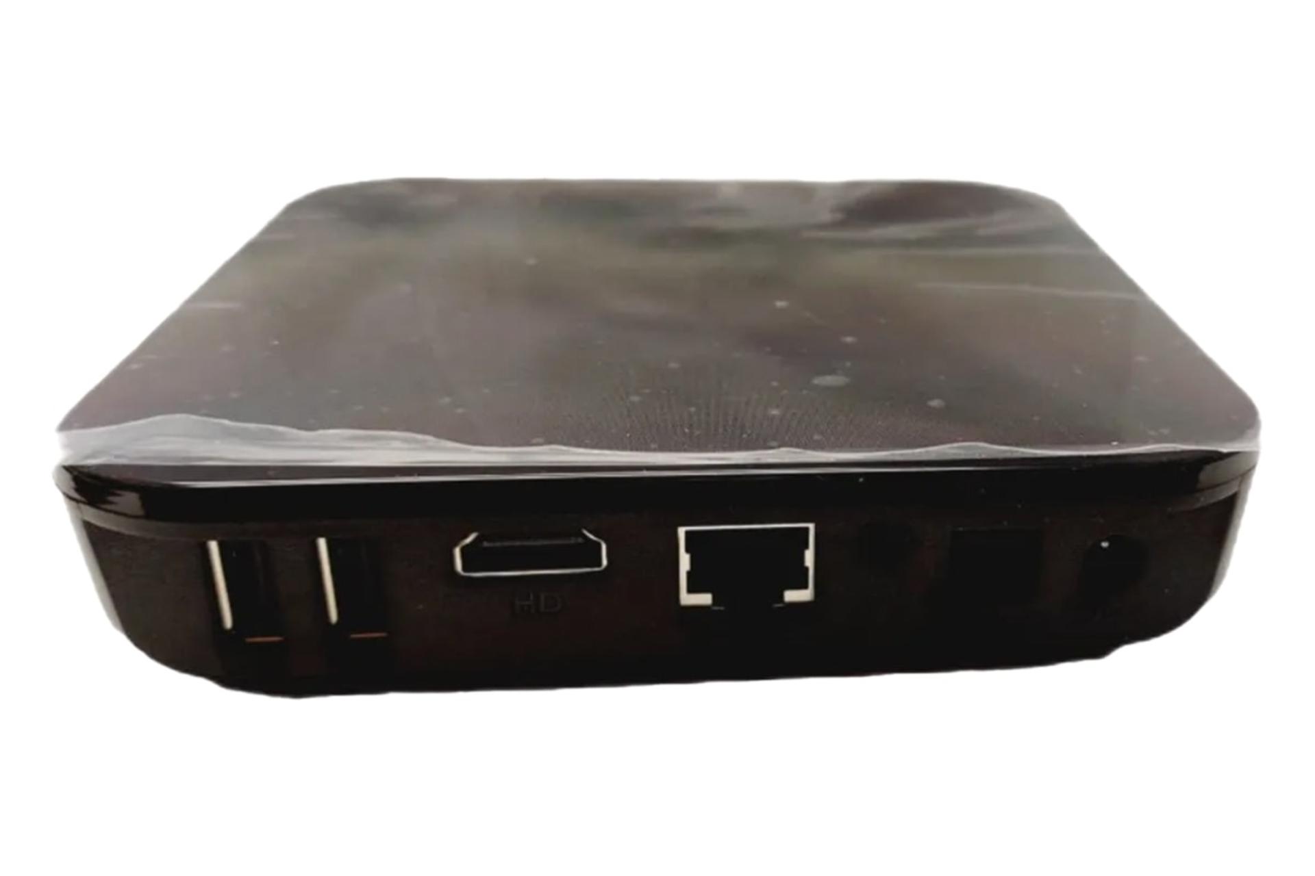 نمای پنل پشت اندروید باکس امیننس EM1 با نمایش درگاه‌ها