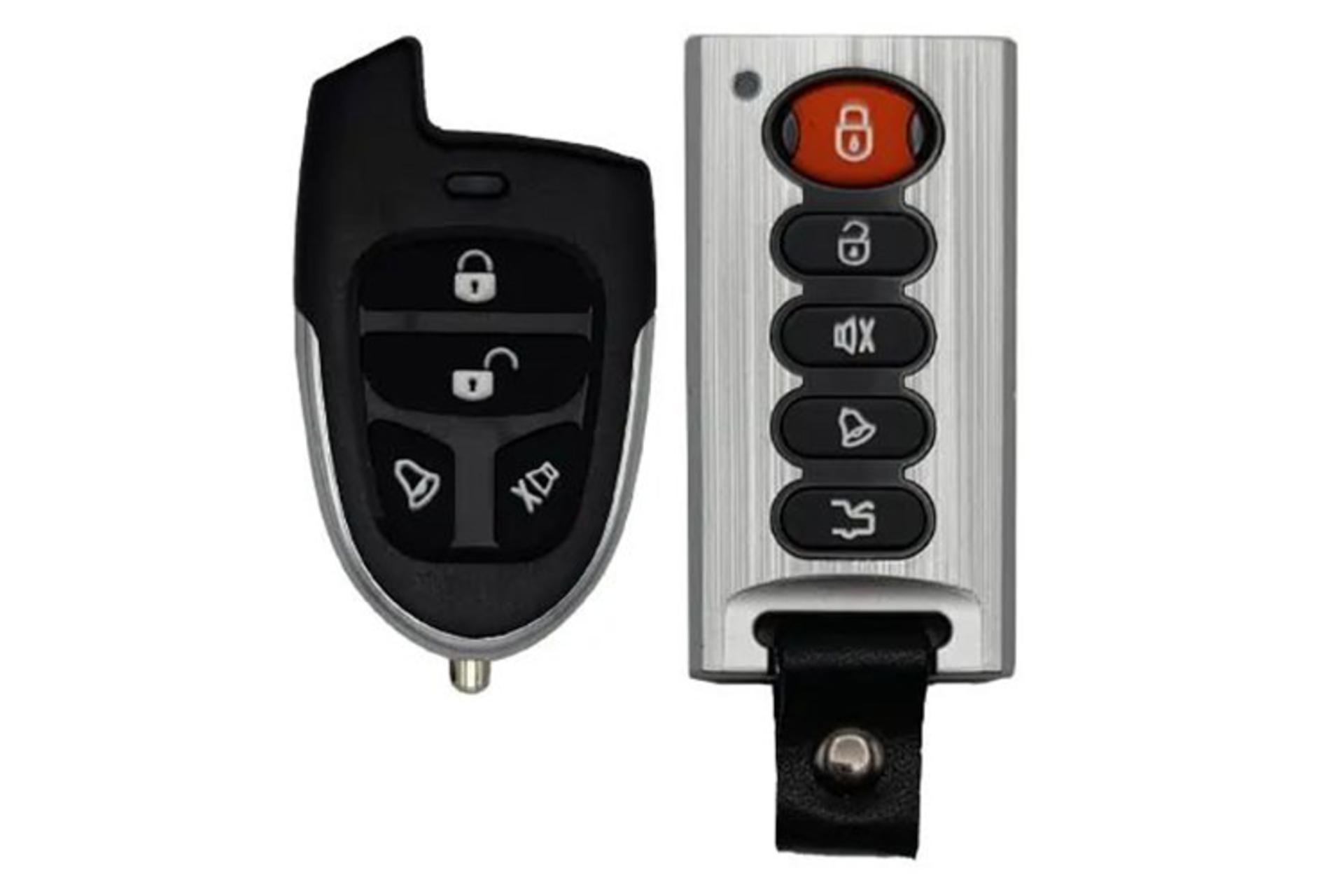 مرجع متخصصين ايران دزدگير خودرو استيلاك Stelock ST101 نماي جلو ريموت اصلي و يدك