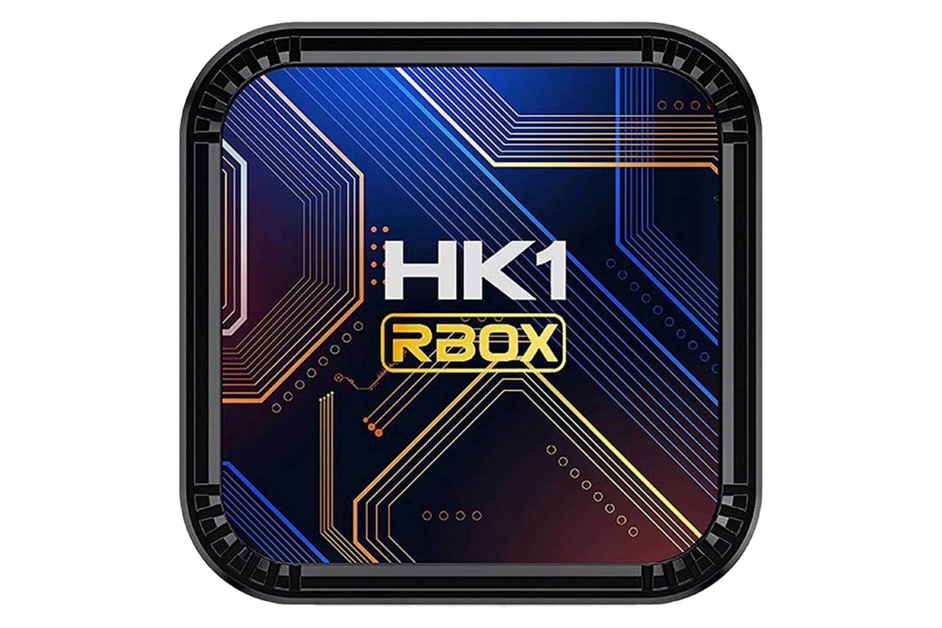 نمای پنل بالای اندروید باکس اچ کی وان RBOX K8S با نمایش لوگو