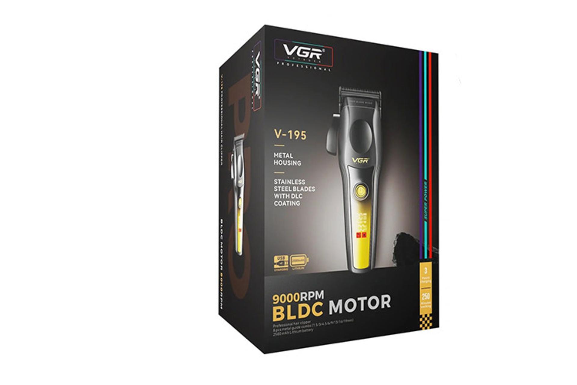 ماشین اصلاح و ریش تراش وی جی آر VGR V-195 نمای جعبه و بسته بندی