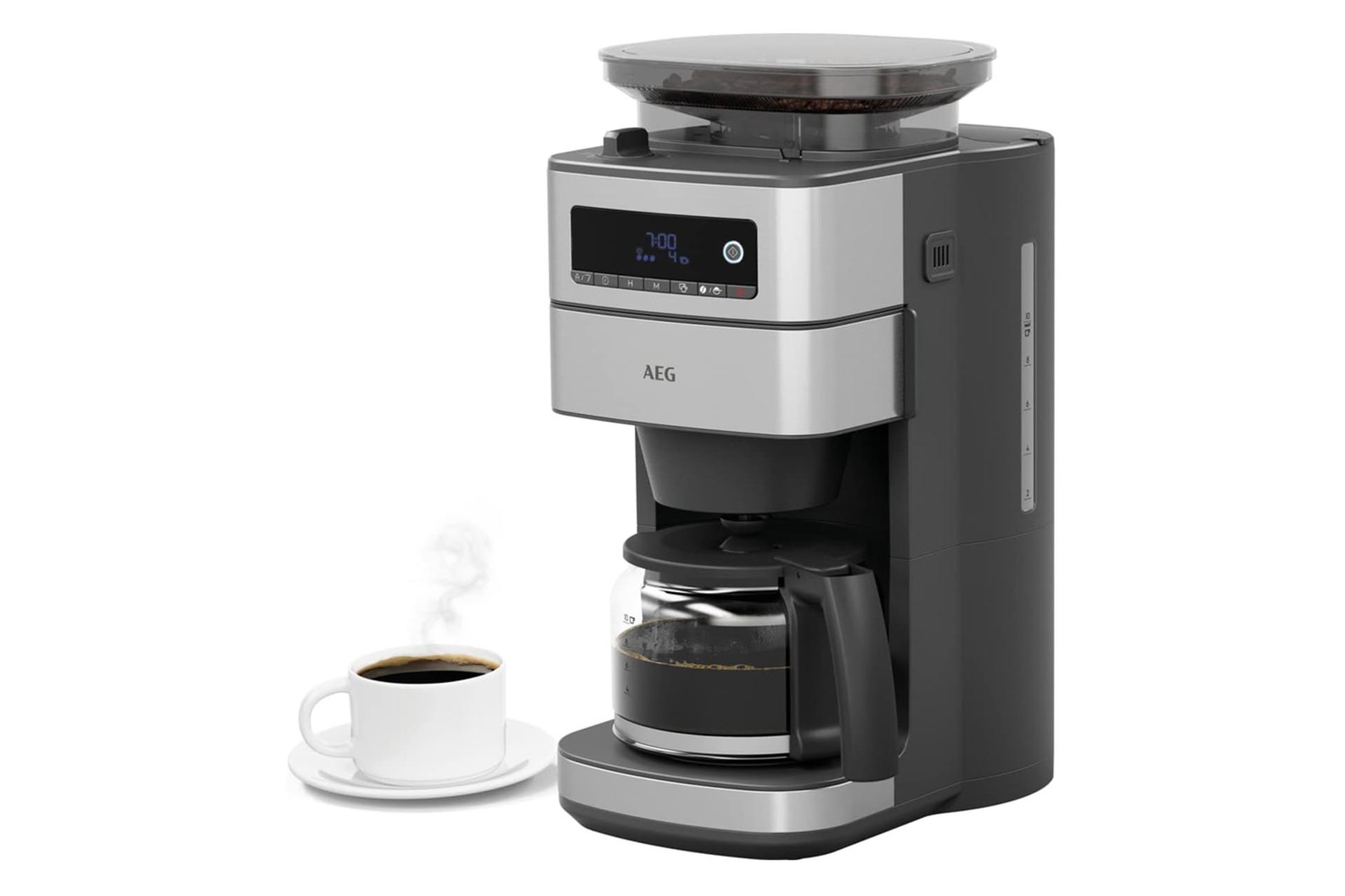 قهوه ساز آ ا گ AEG CM6-1-5ST نمای جلو و جانبی