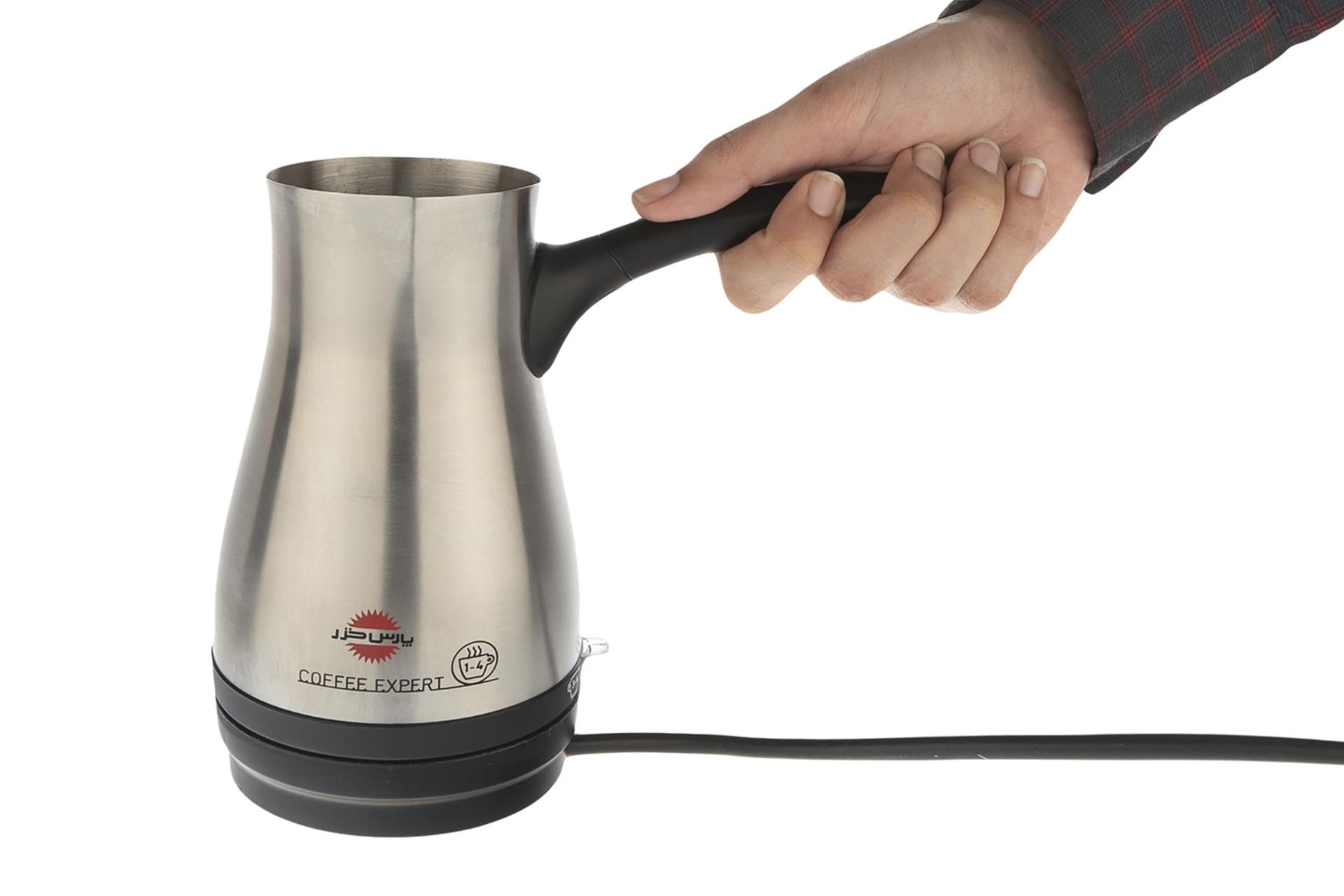 قهوه ساز پارس خزر گرمنوش Pars Khazar Garmnoosh Coffee Maker نمای جانبی در دست