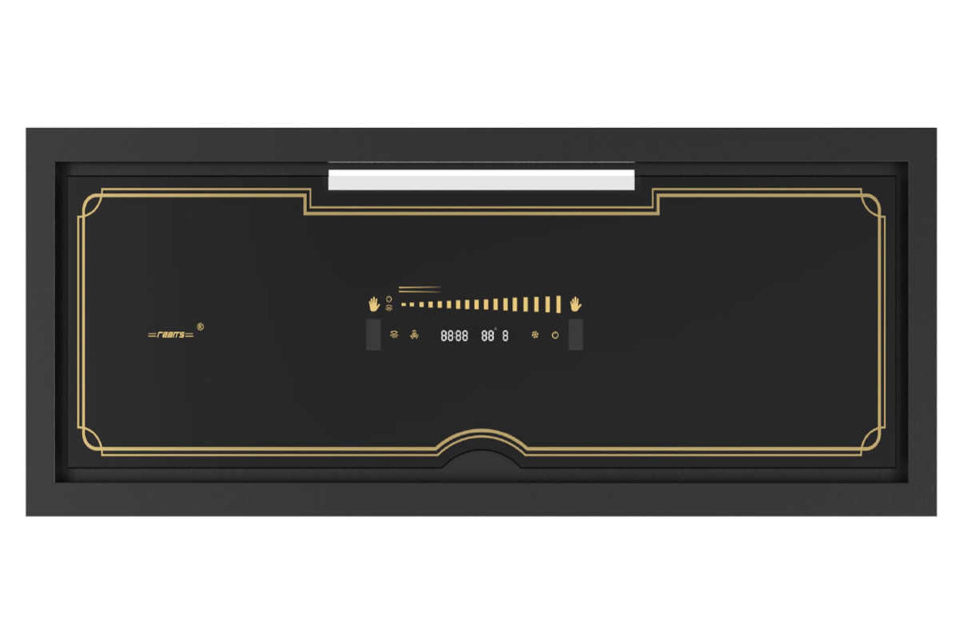 نمای جلوی هود مخفی رابیتس RH-126 رنگ مشکی طلایی