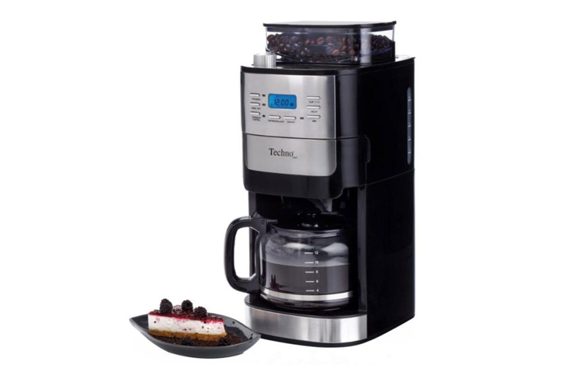 قهوه ساز تکنو Techno TE-825 نمای جلو و جانبی