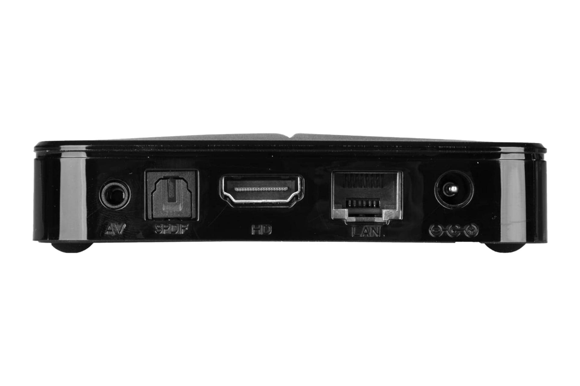 نمای لبه پشت اندروید باکس وریتی V-AB9112A با نمایش درگاه ها