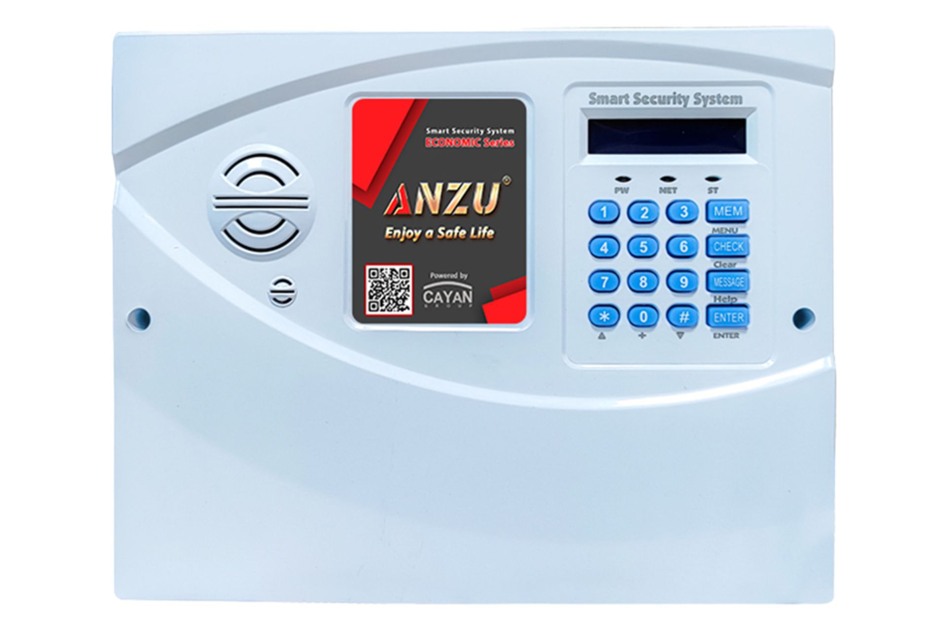 پنل جلوی دزدگیر اماکن آنزو AN201 با نمایش صفحه کلید و نمایشگر