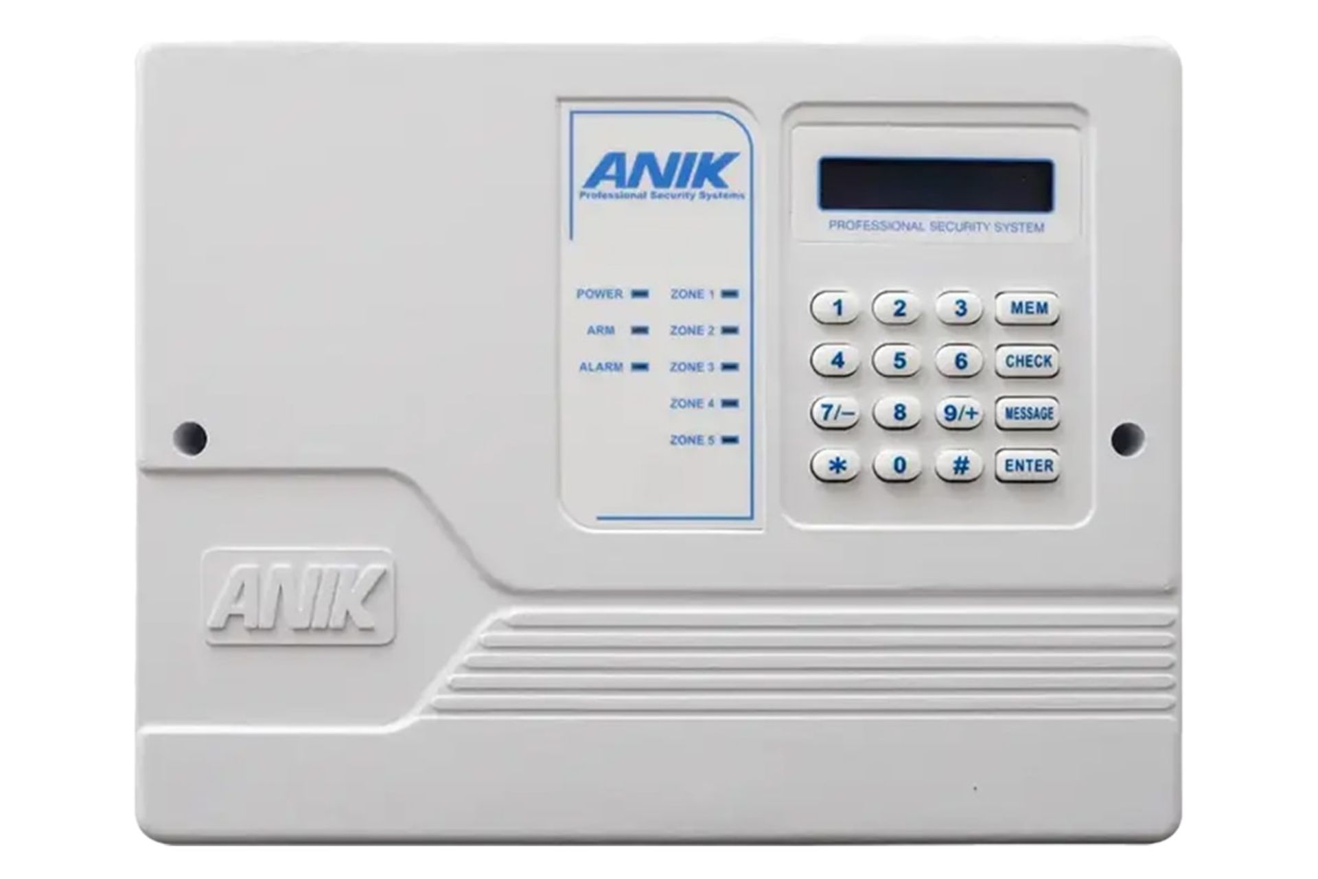 نمای جلوی دزدگیر اماکن آنیک A570 با نمایش صفحه کلید و نمایشگر