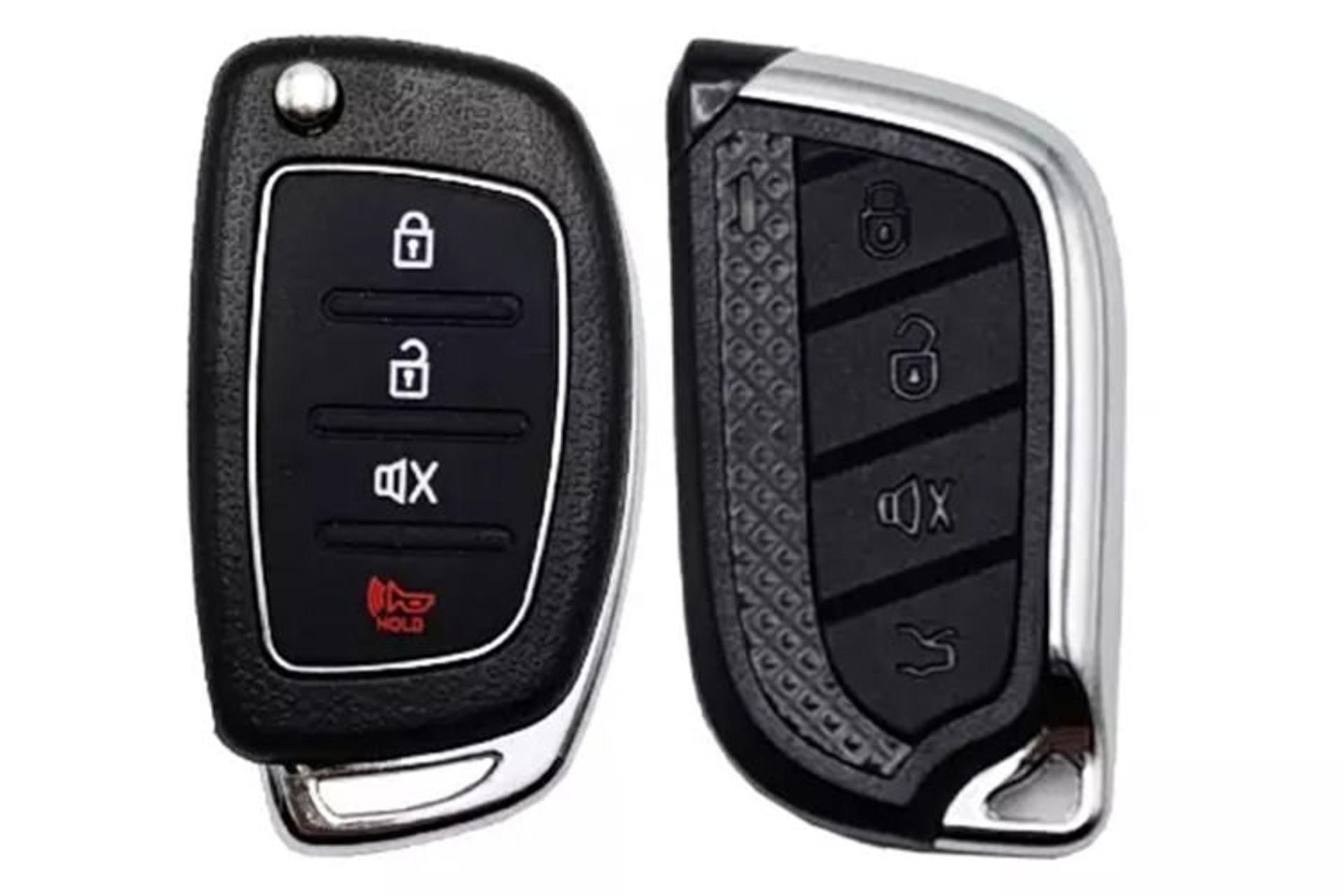 دزدگیر خودرو استیلاک Stelock ST110 نمای جلو ریموت اصلی و یدک