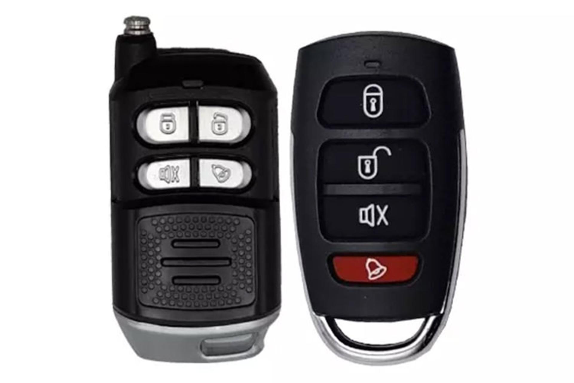 دزدگیر خودرو استیلاک Stelock ST117 نمای جلو ریموت اصلی و یدک