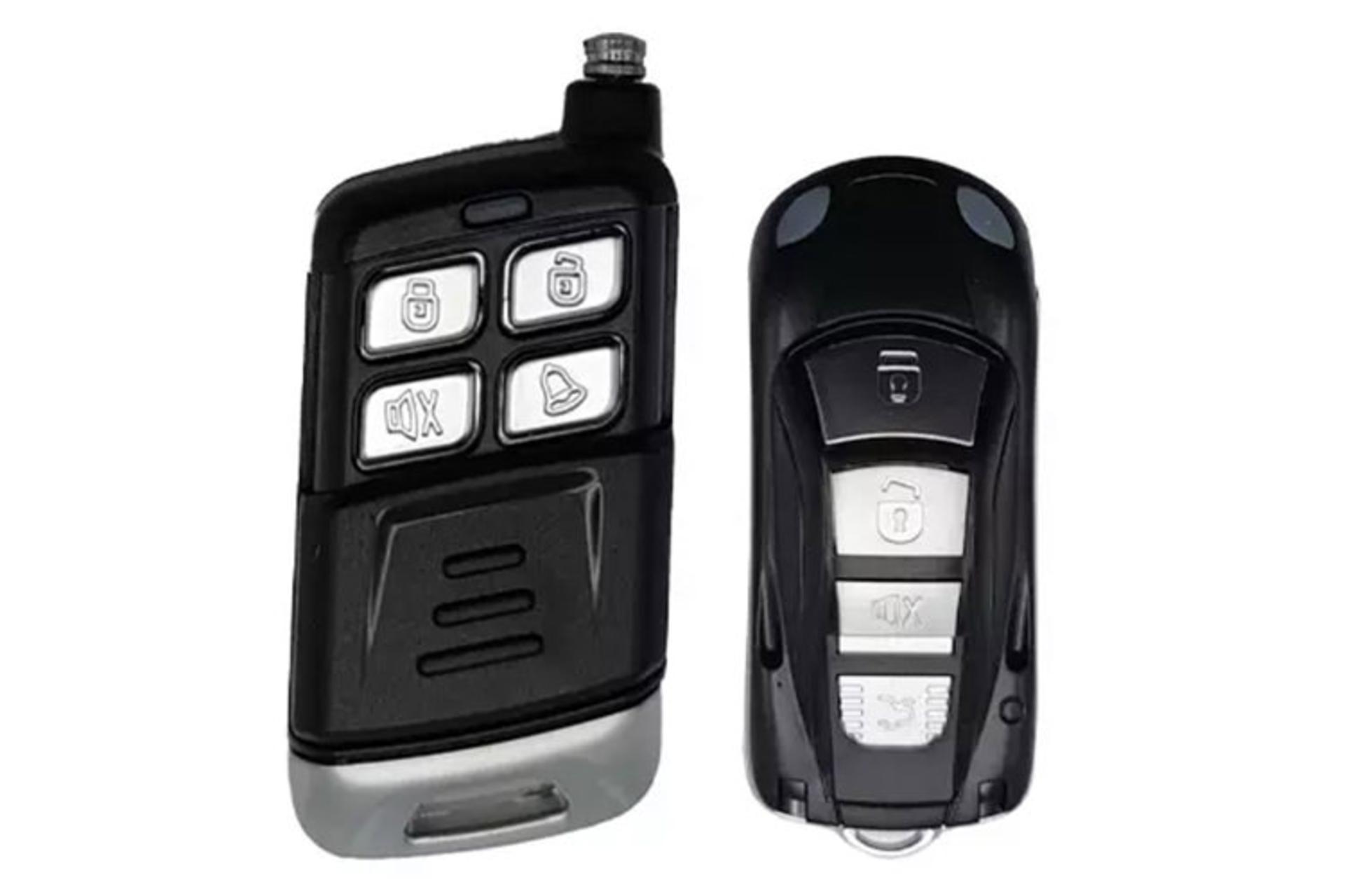 دزدگیر خودرو استیلاک Stelock ST116 نمای جلو ریموت اصلی و یدک