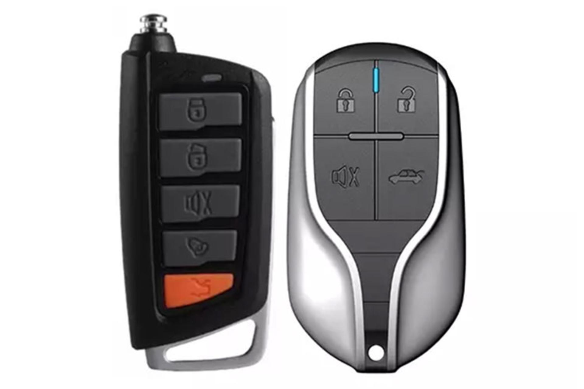 دزدگیر خودرو استیلاک Stelock ST118 نمای جلو ریموت اصلی و یدک