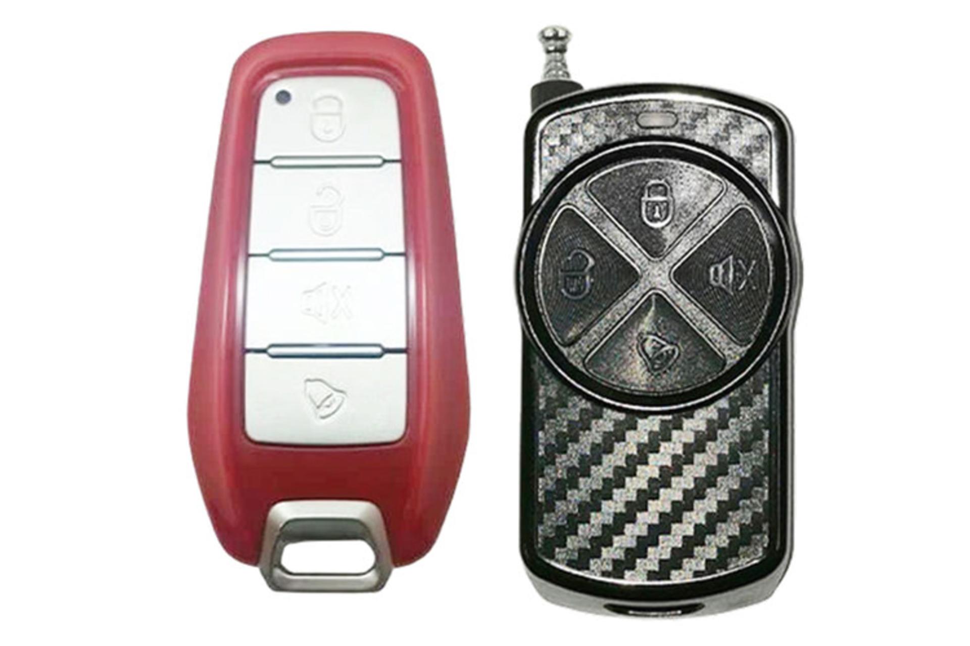 دزدگیر خودرو استیل میت Steel Mate SPEED/RX1000/M10 نمای جلو ریموت اصلی و یدک