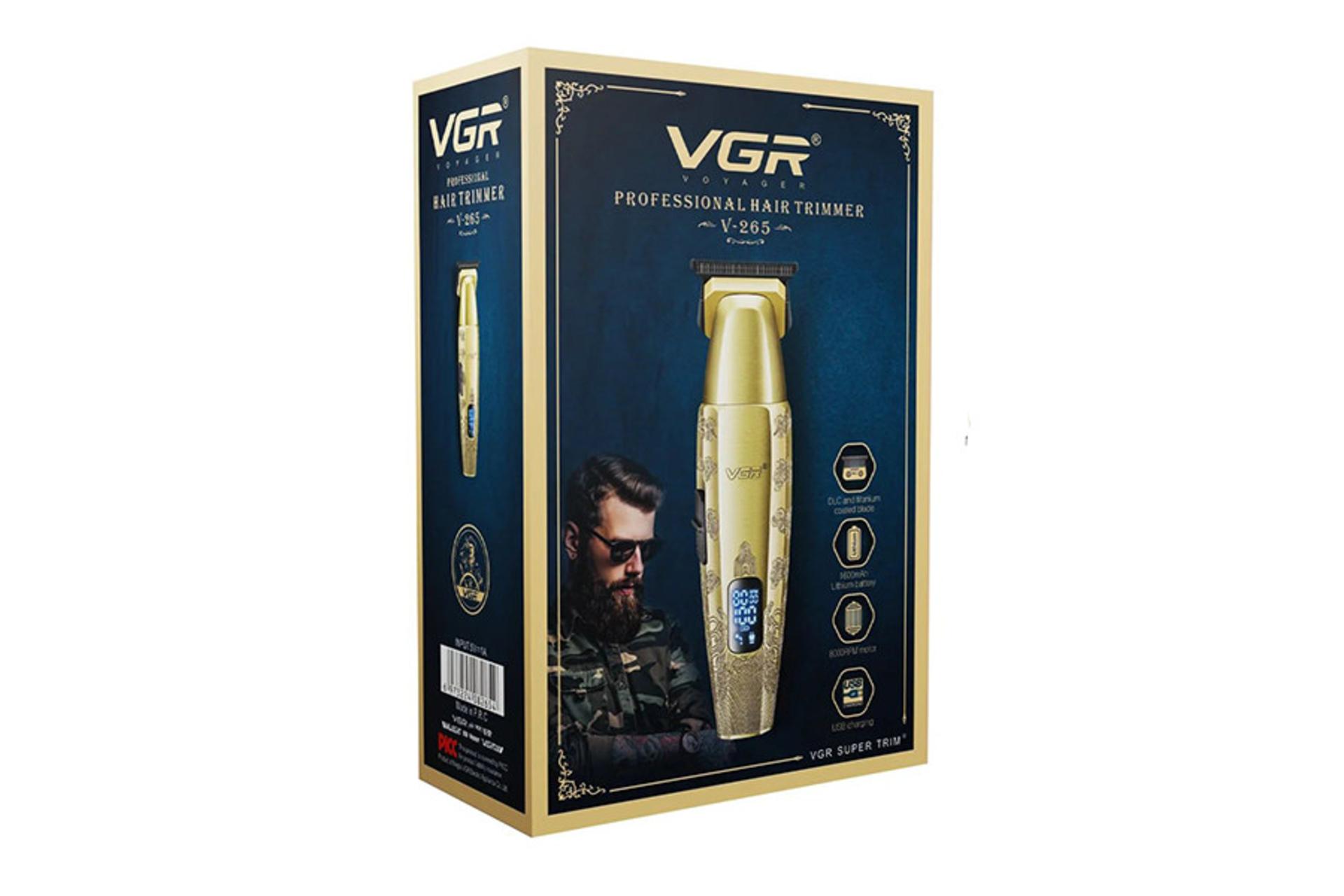 ماشین اصلاح و ریش تراش وی جی آر VGR V-265 نمای جعبه و بسته بندی
