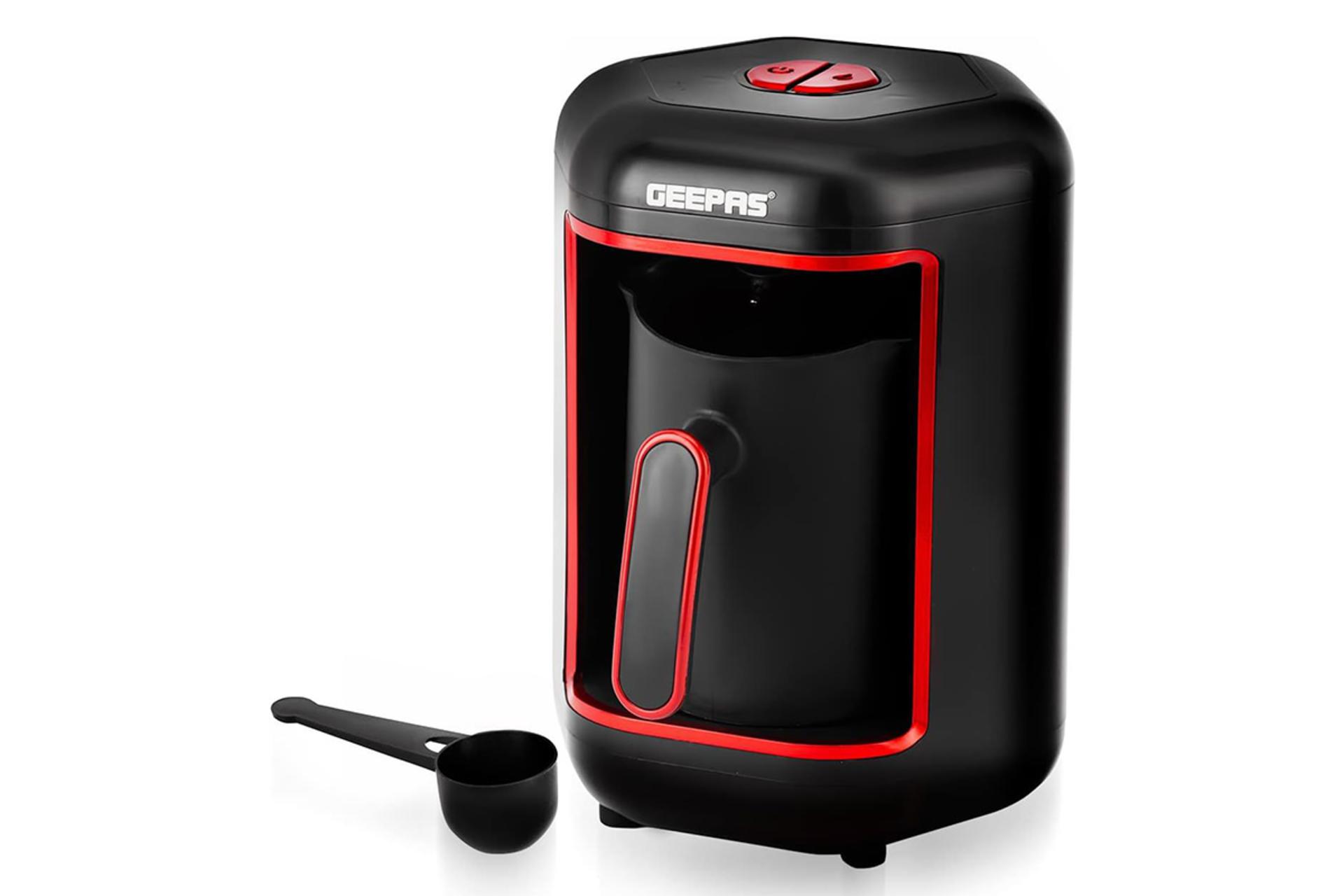 قهوه ساز جی پاس GEEPAS GCM41515 نمای جلو و راست به همراه پیمانه