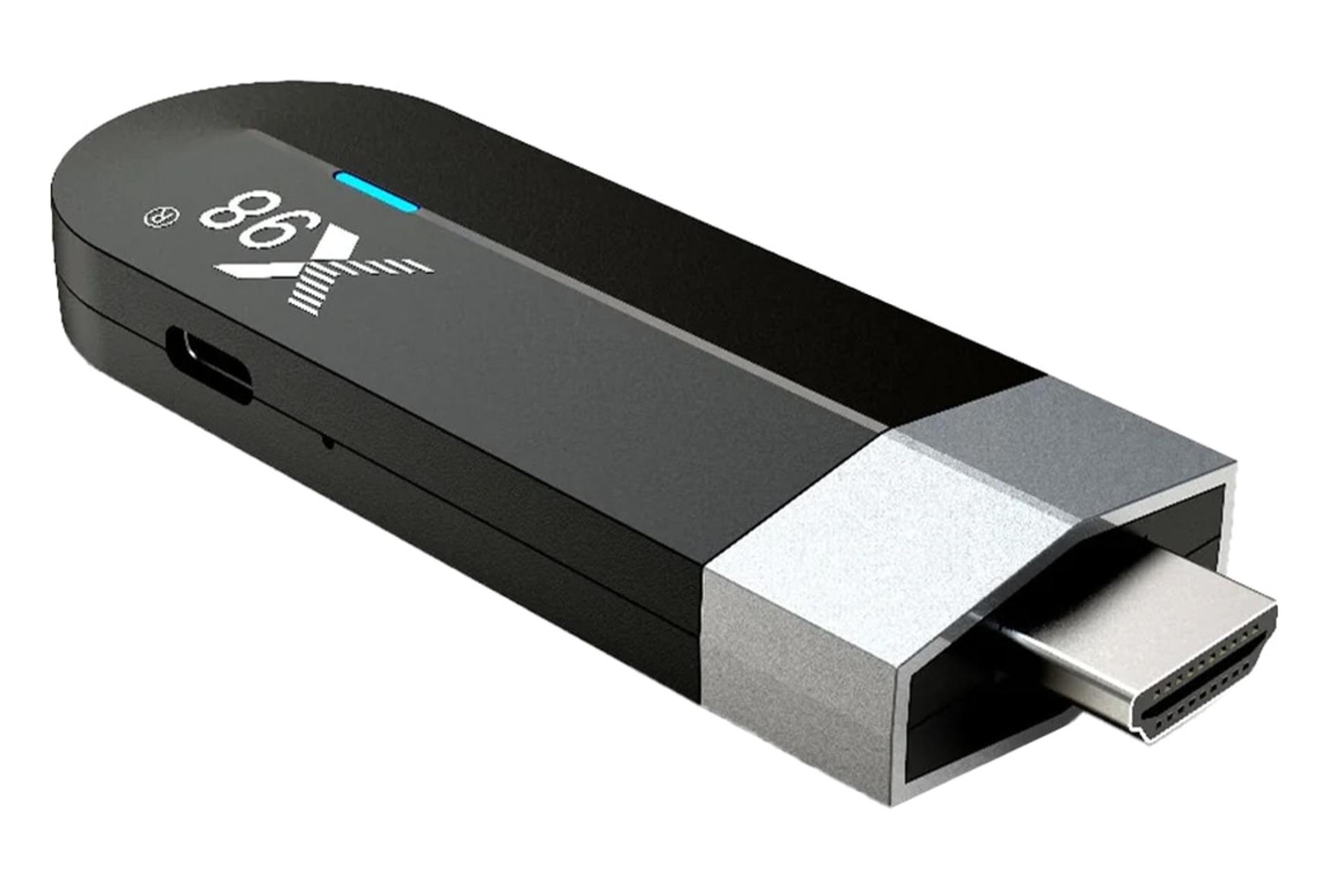 نمای نیمرخ اندروید باکس ایکس 98 S500 با نمایش درگاه USB Type-C