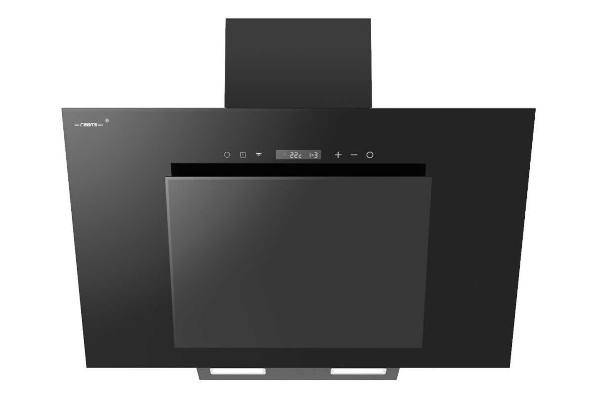 نمای جلوی هود مورب رابیتس RH-103 سایز 90 سانتی‌متر رنگ مشکی