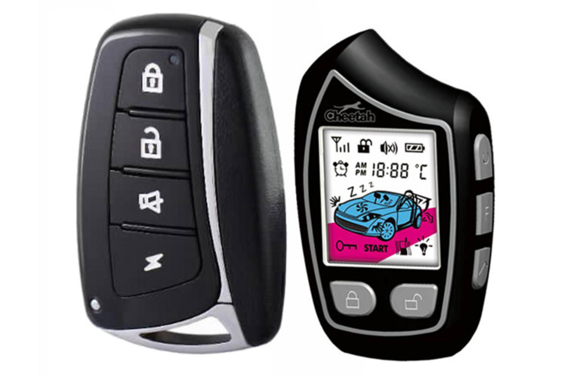 دزدگیر خودرو چیتا Cheetah S886D نمای جلو ریموت اصلی و یدک