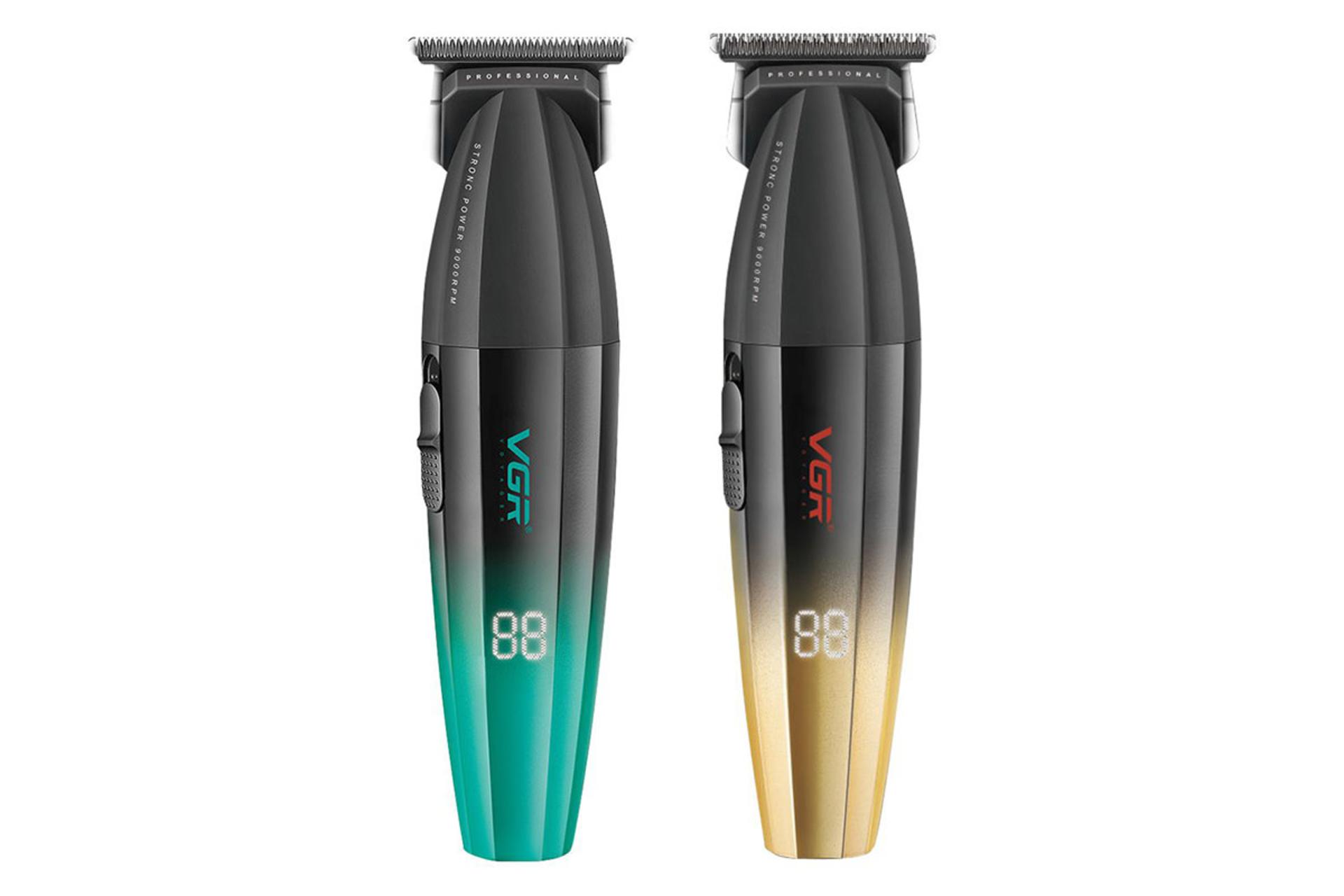 ماشین اصلاح و ریش تراش وی جی آر VGR V-906 رنگ سبز و طلایی