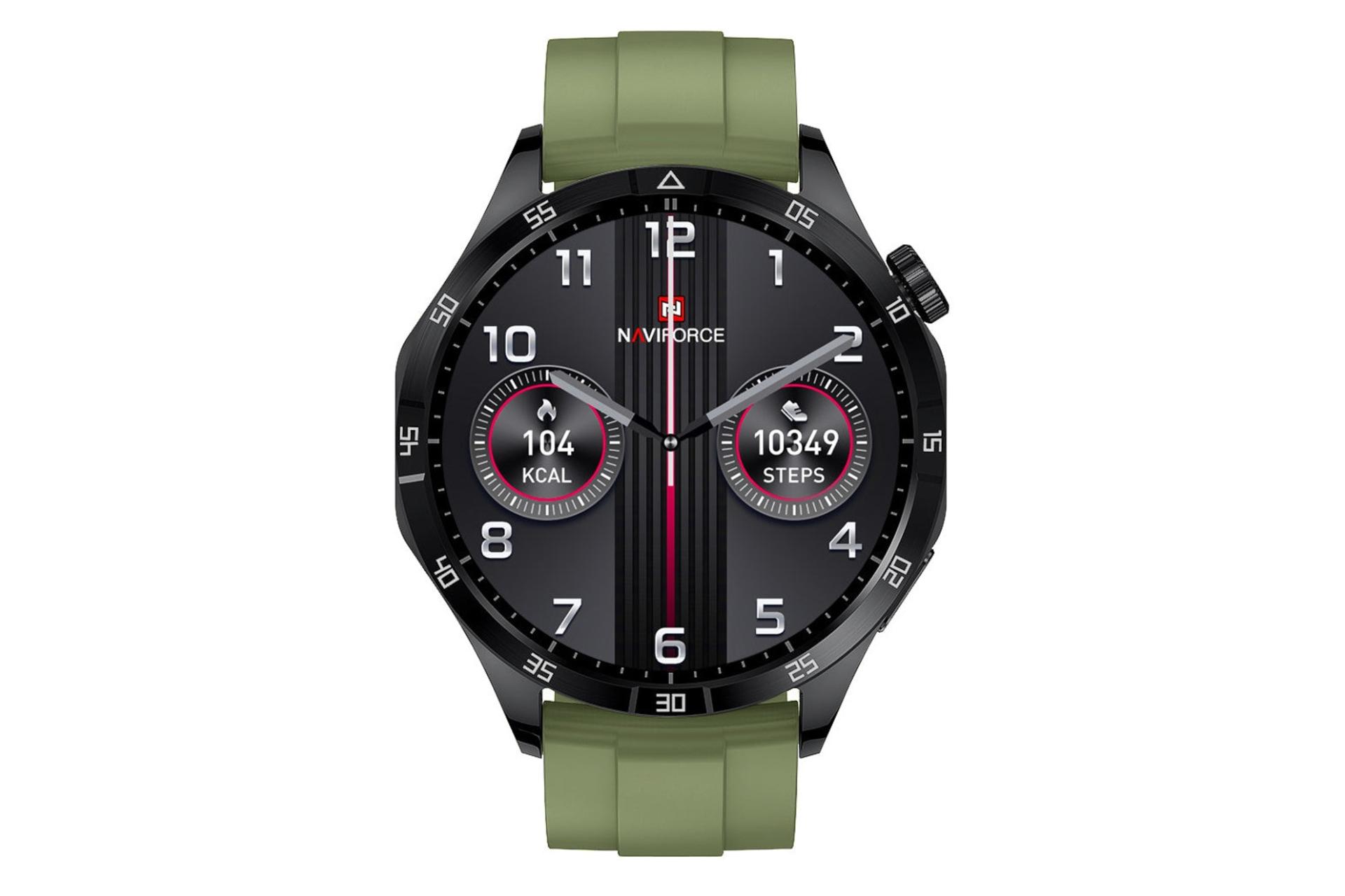 ساعت هوشمند نیوی فورس Naviforce NT12 مشکی با بند سبز