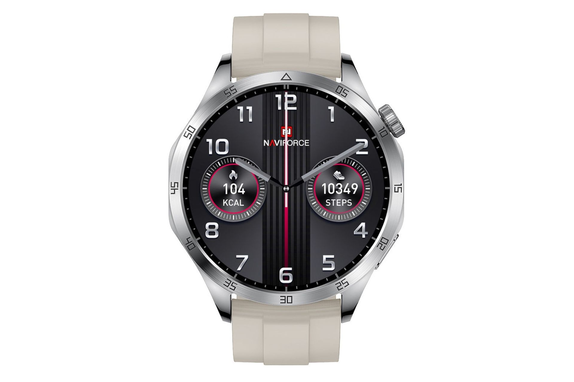 ساعت هوشمند نیوی فورس Naviforce NT12 نقره ای با بند خاکستری