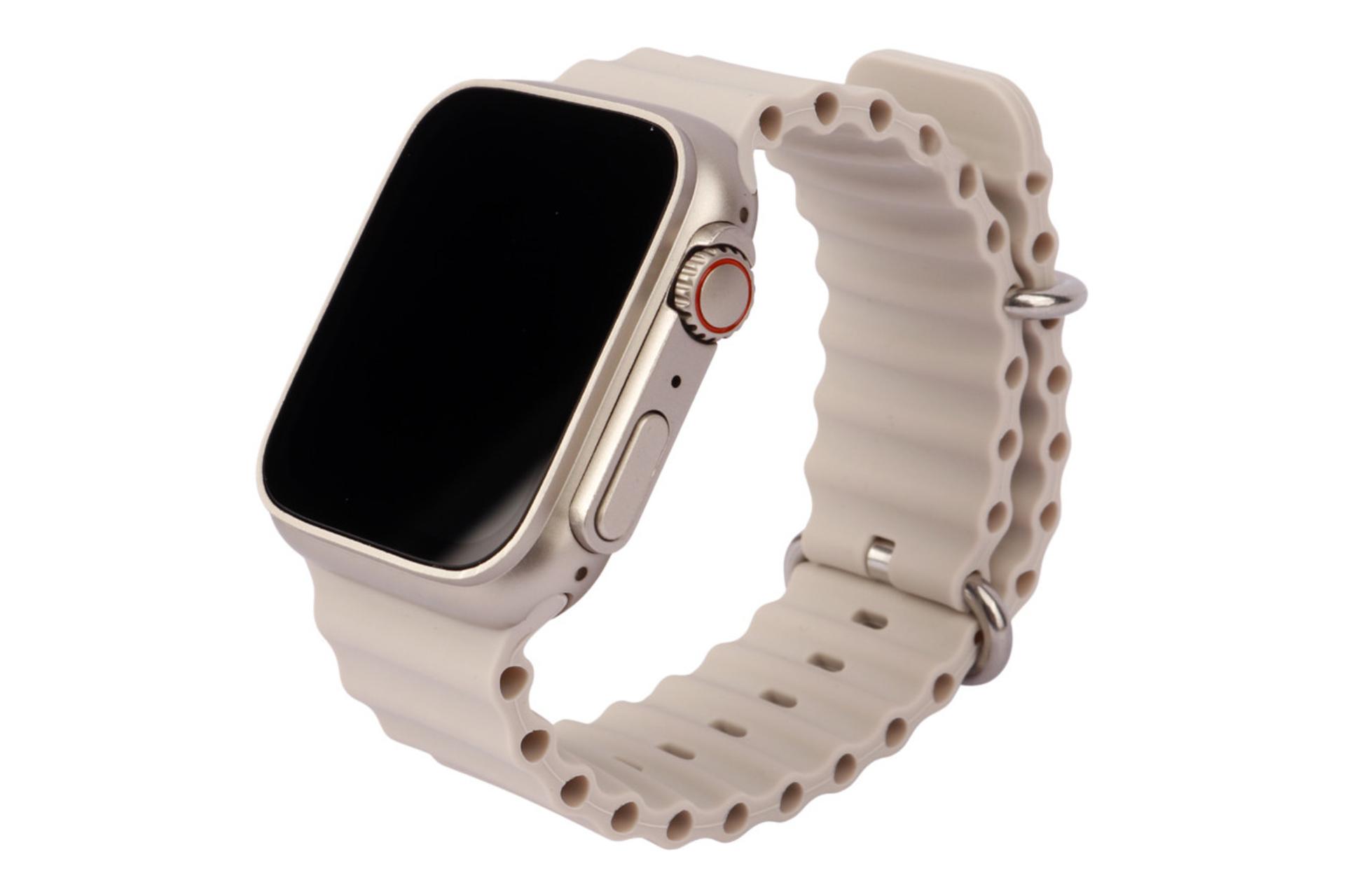 ساعت هوشمند مودیو Modio MC77 Ultra تیتانیوم با بند خاکستری