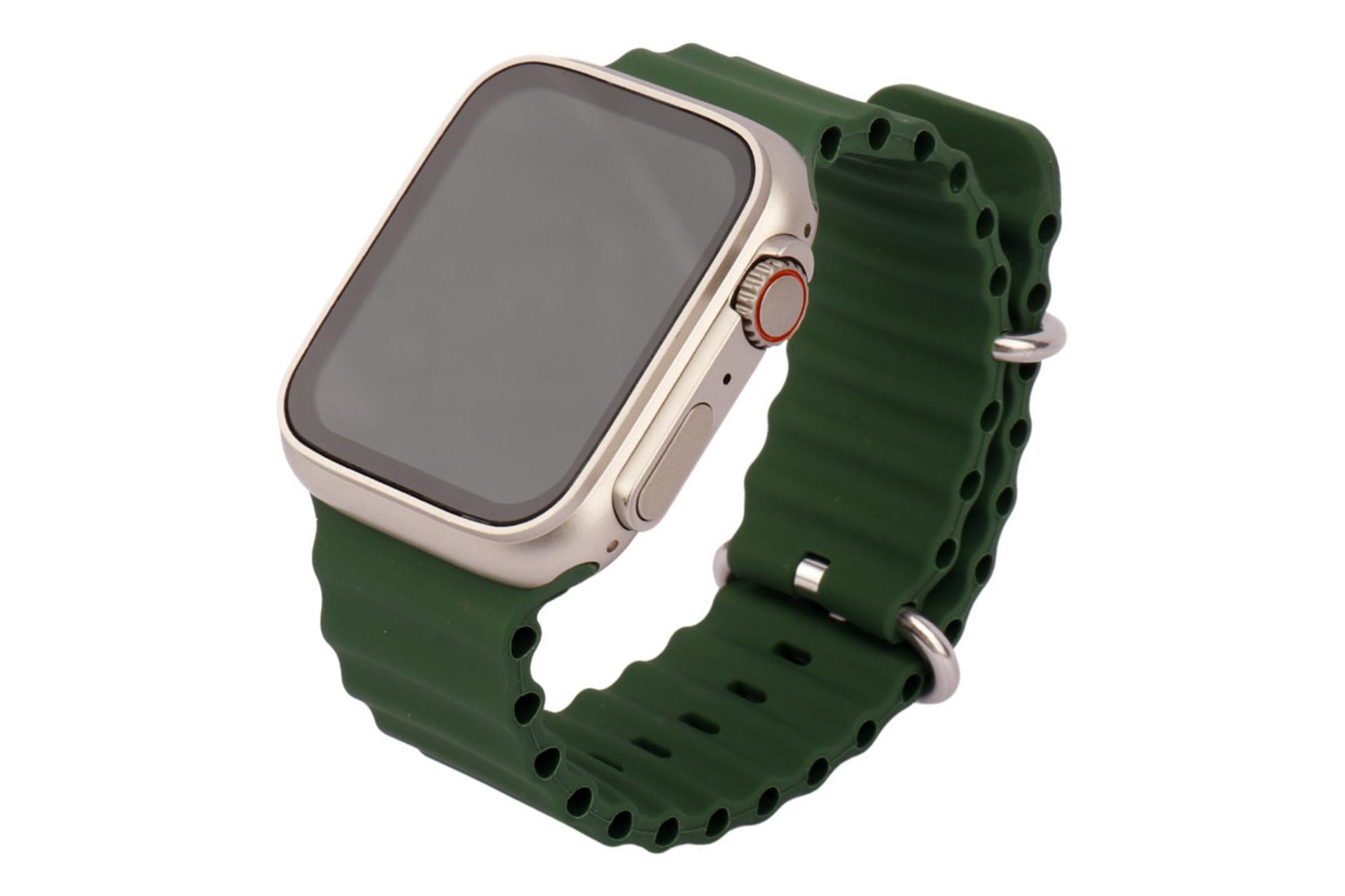 ساعت هوشمند مودیو Modio MC77 Ultra تیتانیوم با بند سبز