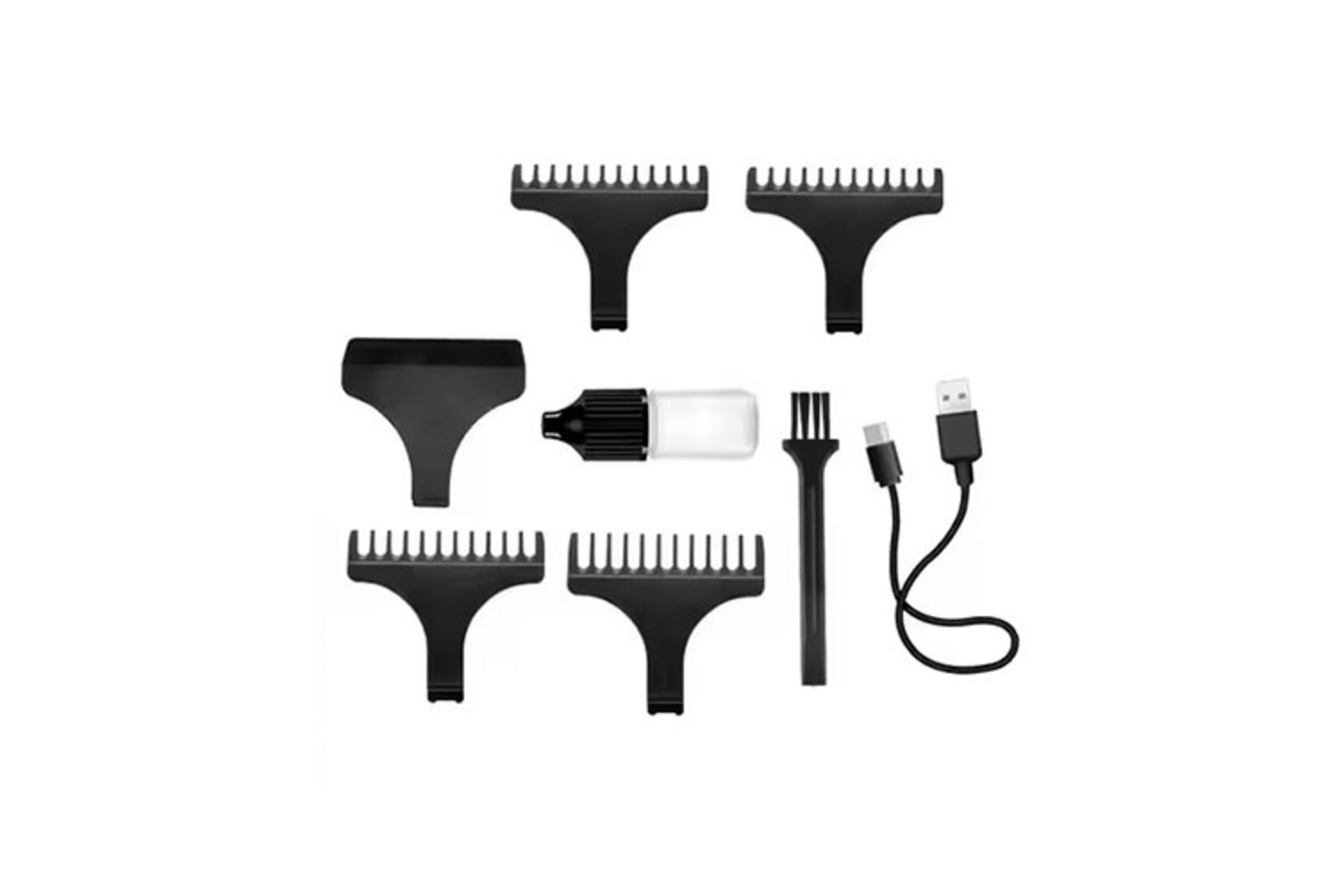 ماشین اصلاح و ریش تراش کیمی Kemei KM-2095 نمای شانه ها و لوازم همراه