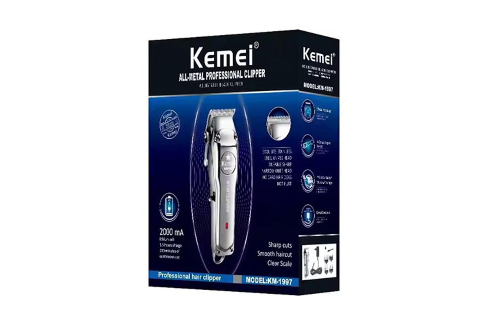 ماشین اصلاح کیمی Kemei KM-1997 نمای جعبه و بسته بندی