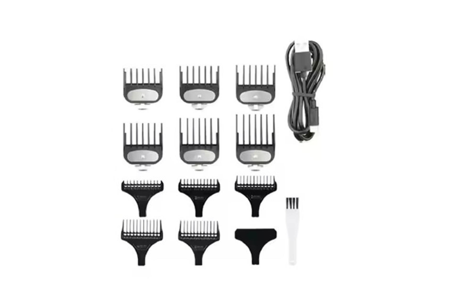 ماشین اصلاح کیمی Kemei KM-8529 نمای شانه ها و لوازم همراه